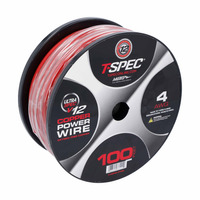 V12 OFC Power Wire | 4 AWG | 100 ft. | Red