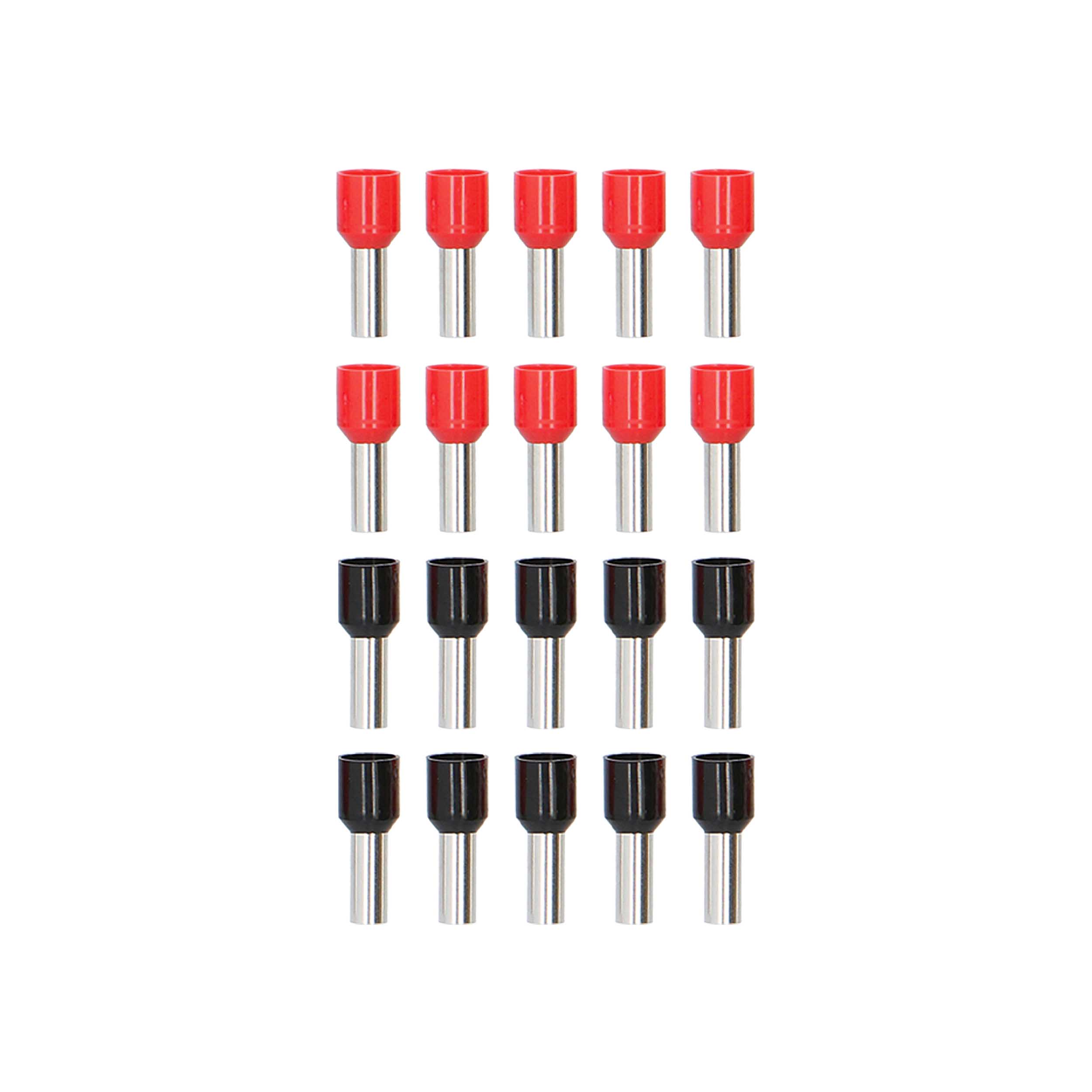 20-Piece Red and Black 8GA Ferrules - Refill Pack