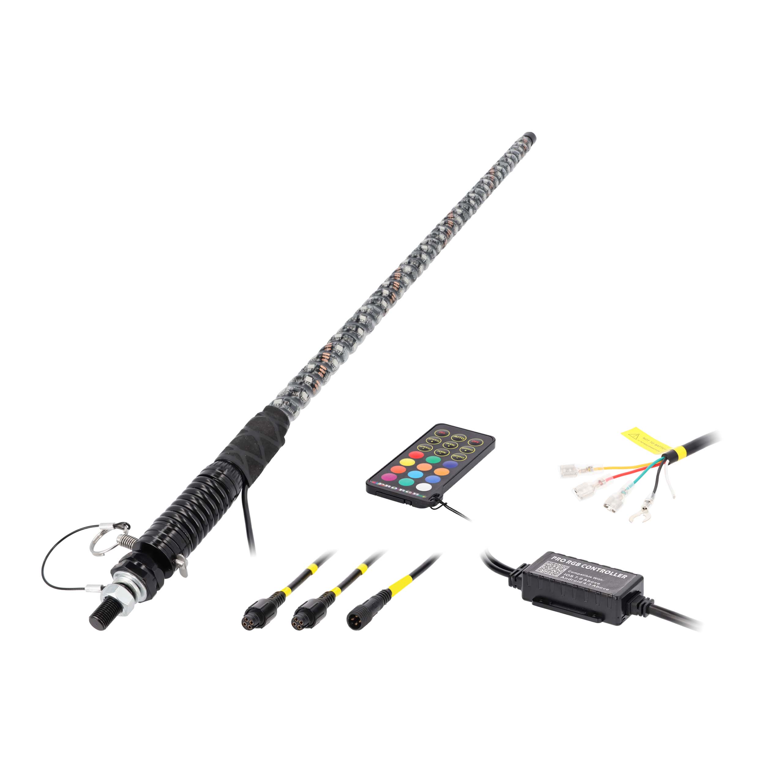 3' Chasing RGB Whip Light w/Controller