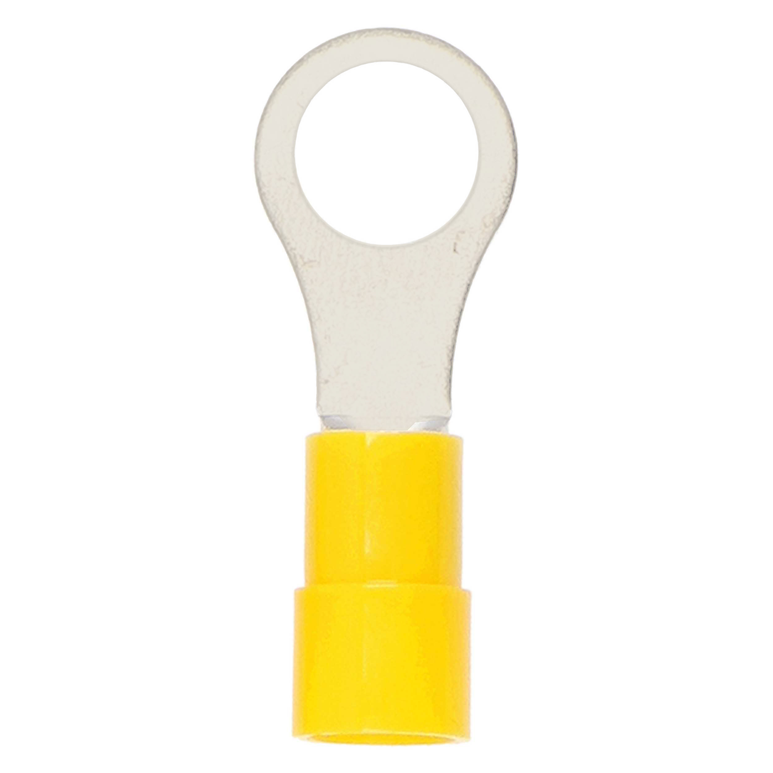 Yellow Vinyl Ring Terminal 12-10 Gauge #6 Package of 100