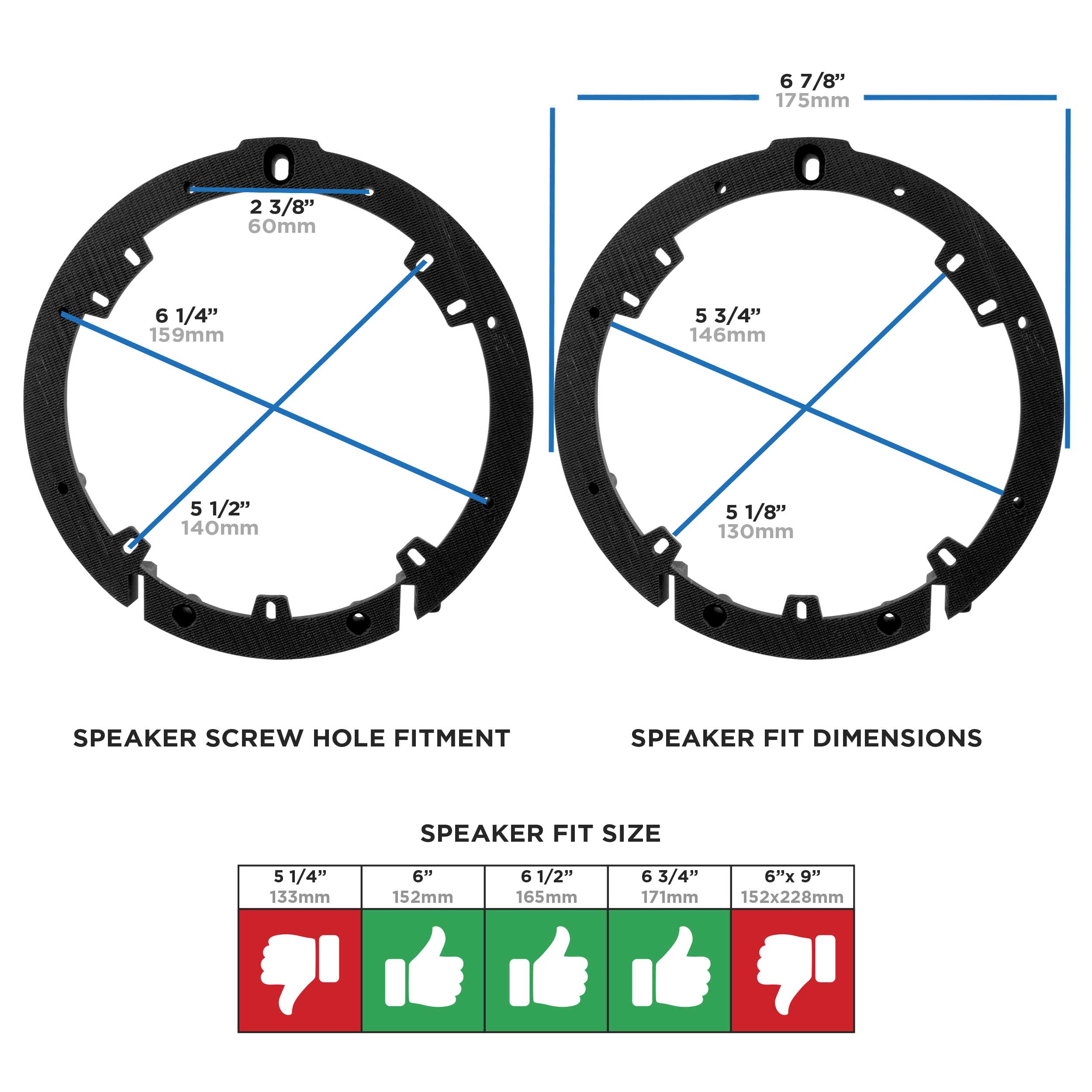 Acura/Honda 2006-2020 6-6.75 Inch Plate - Pair