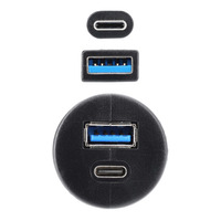 USB + USB-C Charge And Data Flush Mount - Retail Pack