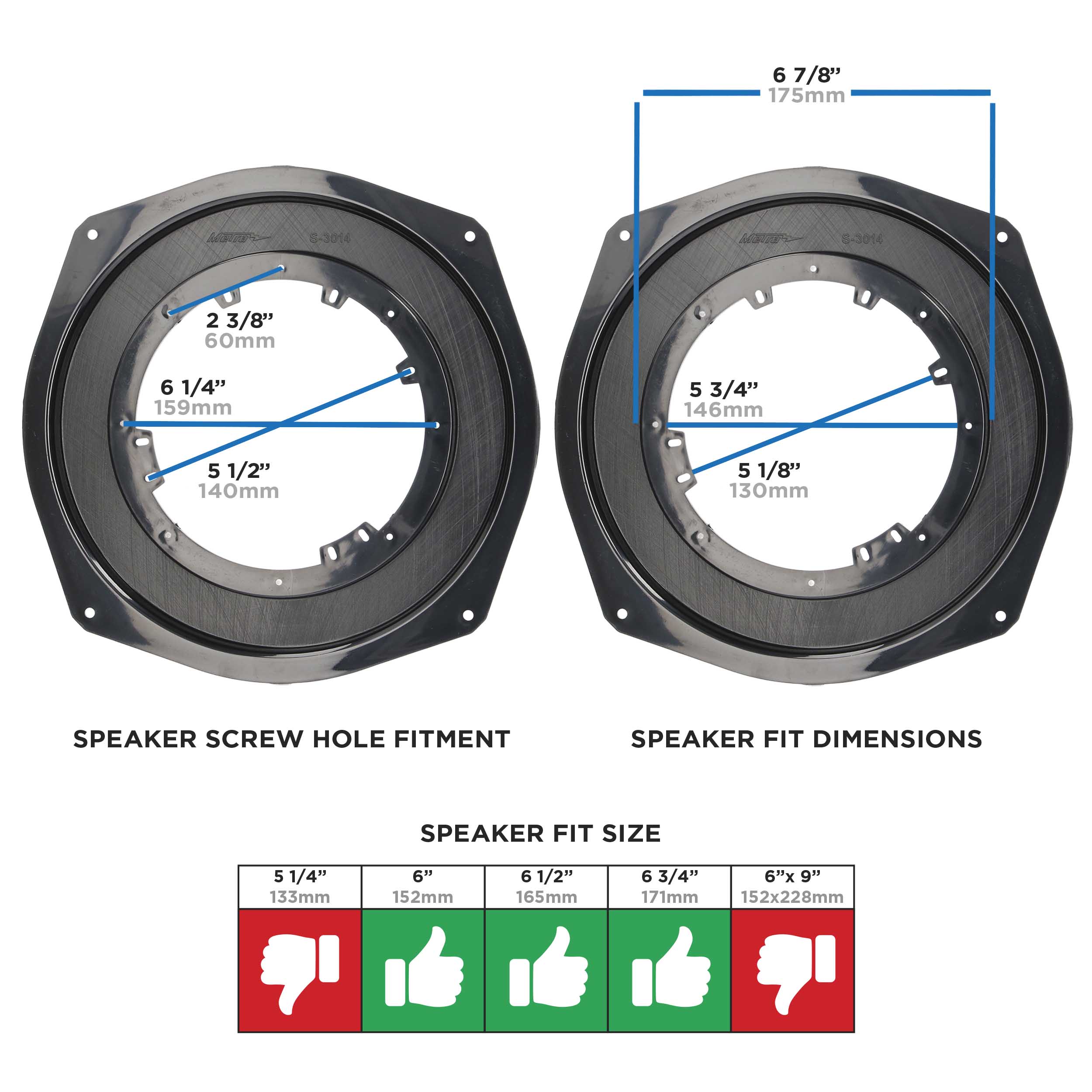 Chevy Corvette 2005-2013 - 6" to 6.75" (Front Door)