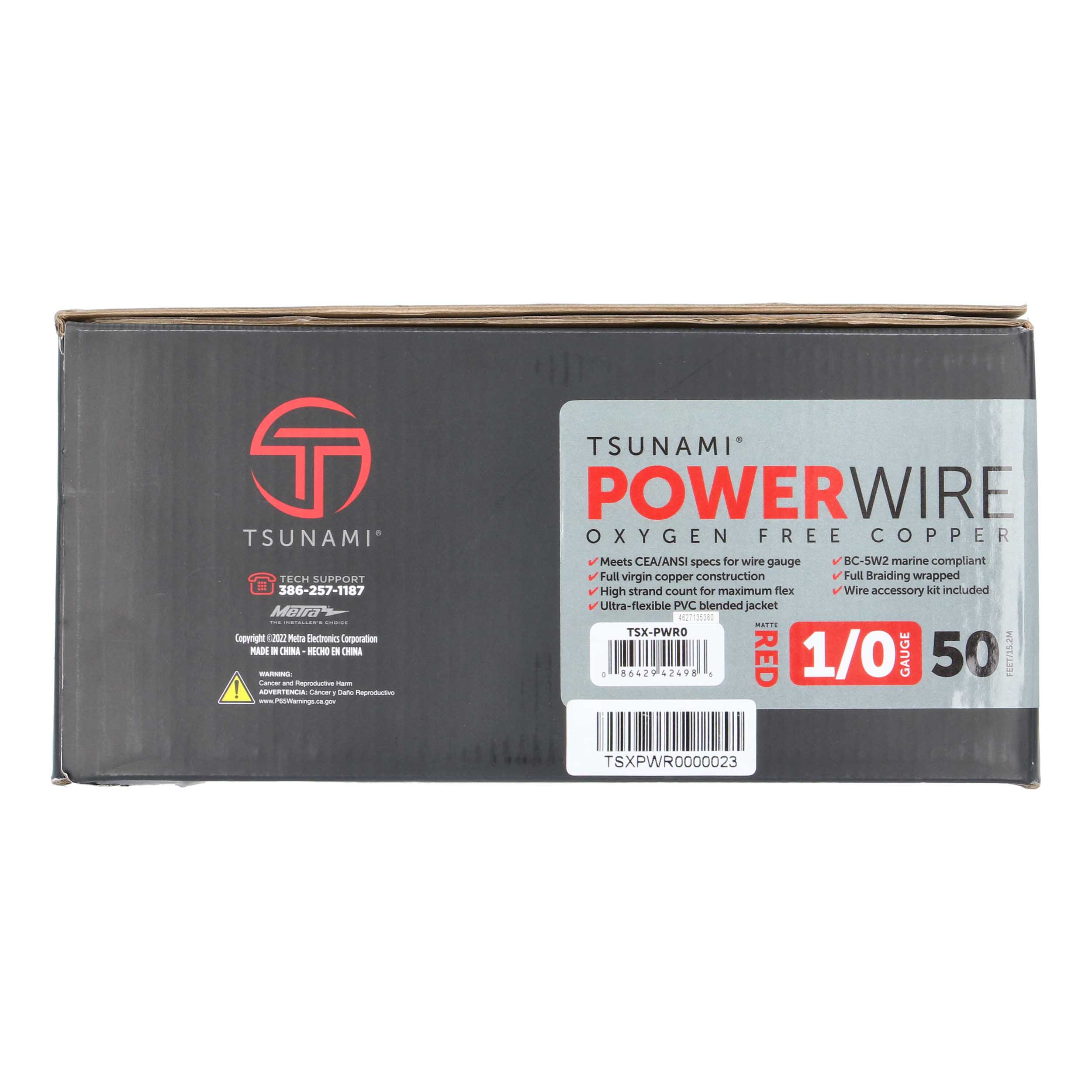 50Ft Spool Red 0ga w/Acc Kit