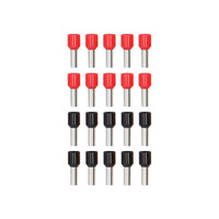 20-Piece Red and Black 8GA Ferrules - Refill Pack