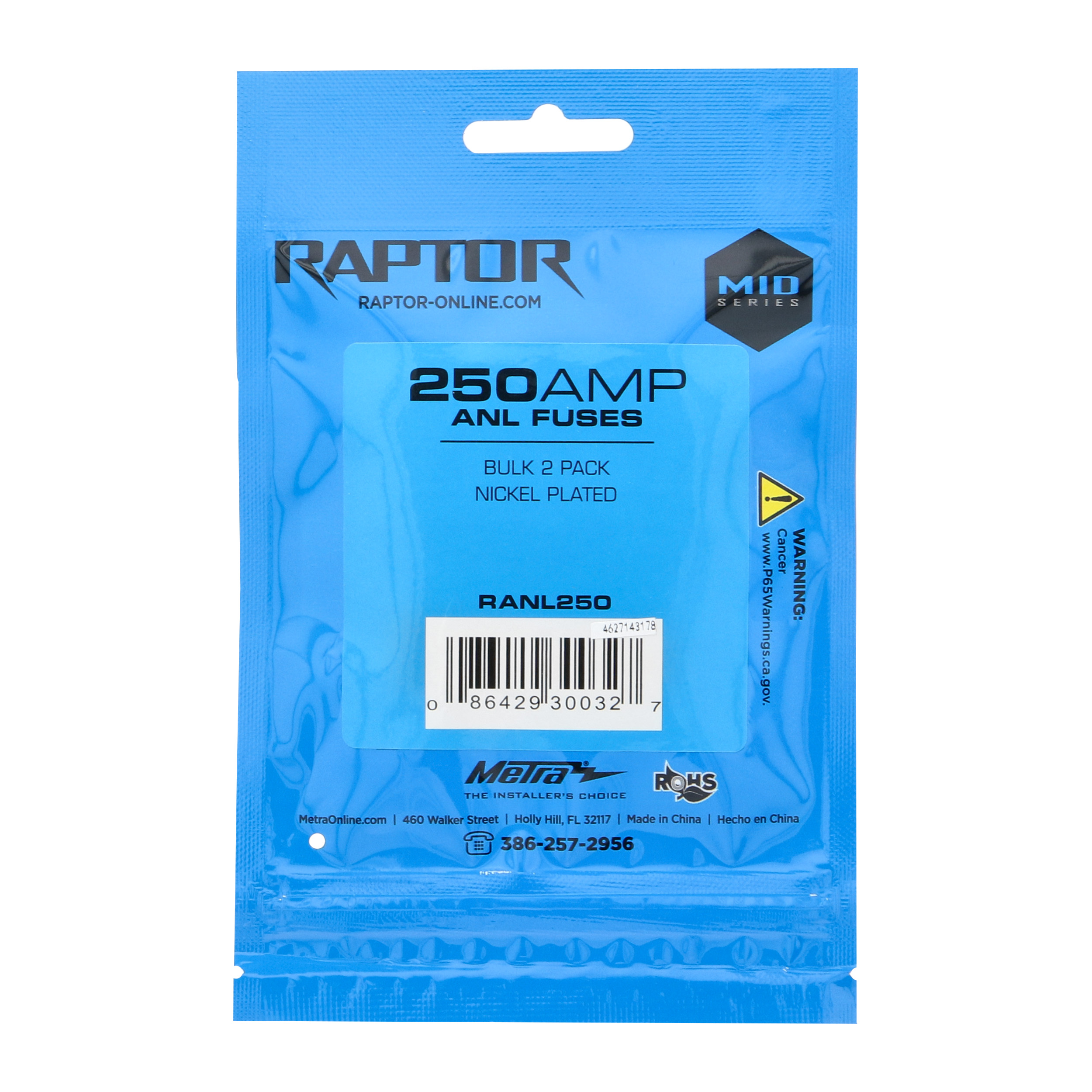 250 AMP ANL Fuses Nickel Plated - MID SERIES - 2 PK