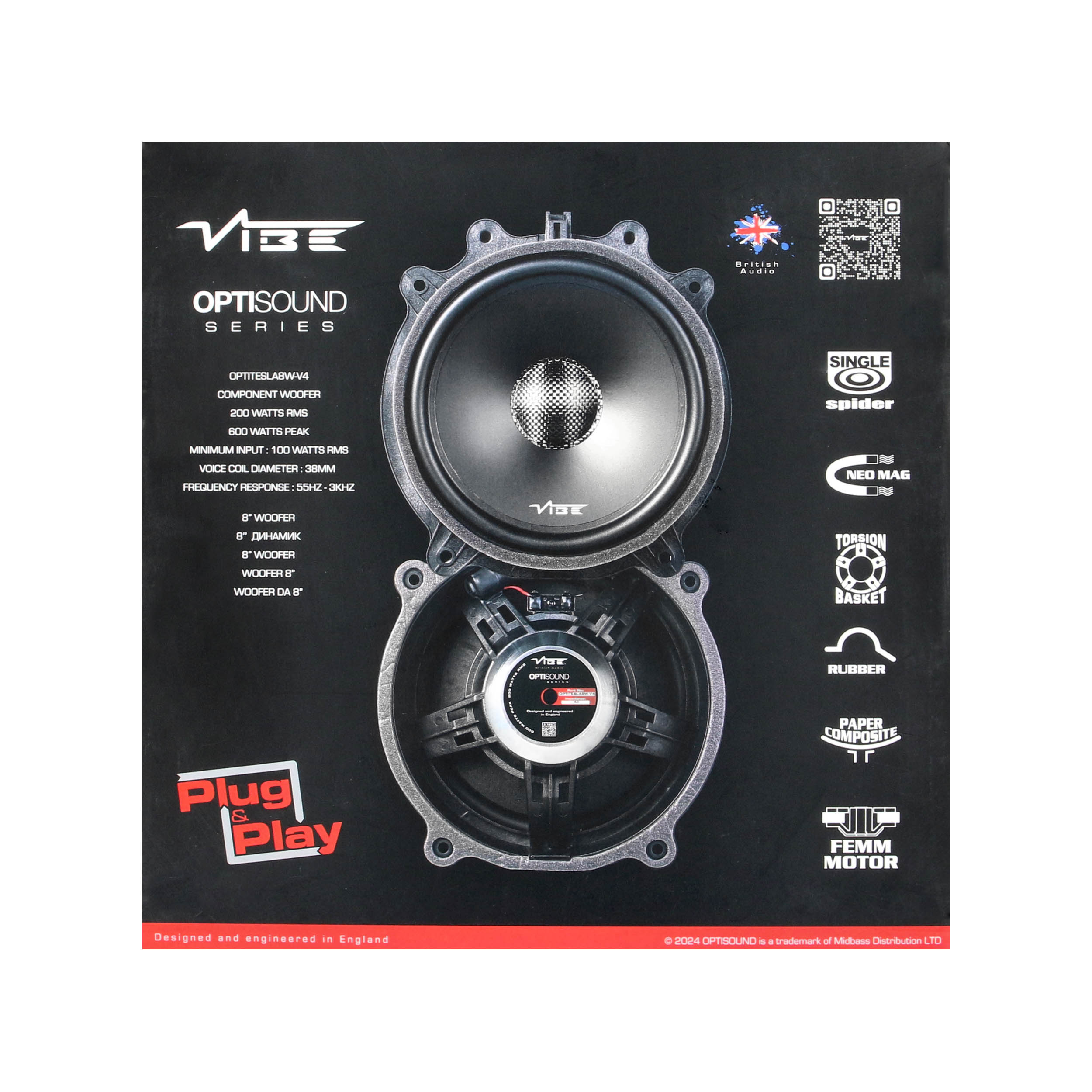 Plug-N-Play 8″ Midwoofer Speaker Kit - Fits Select Tesla