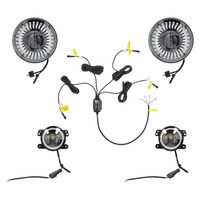7" Chasing Projector LED Headlight & 4" Fog Light Kit with Controller