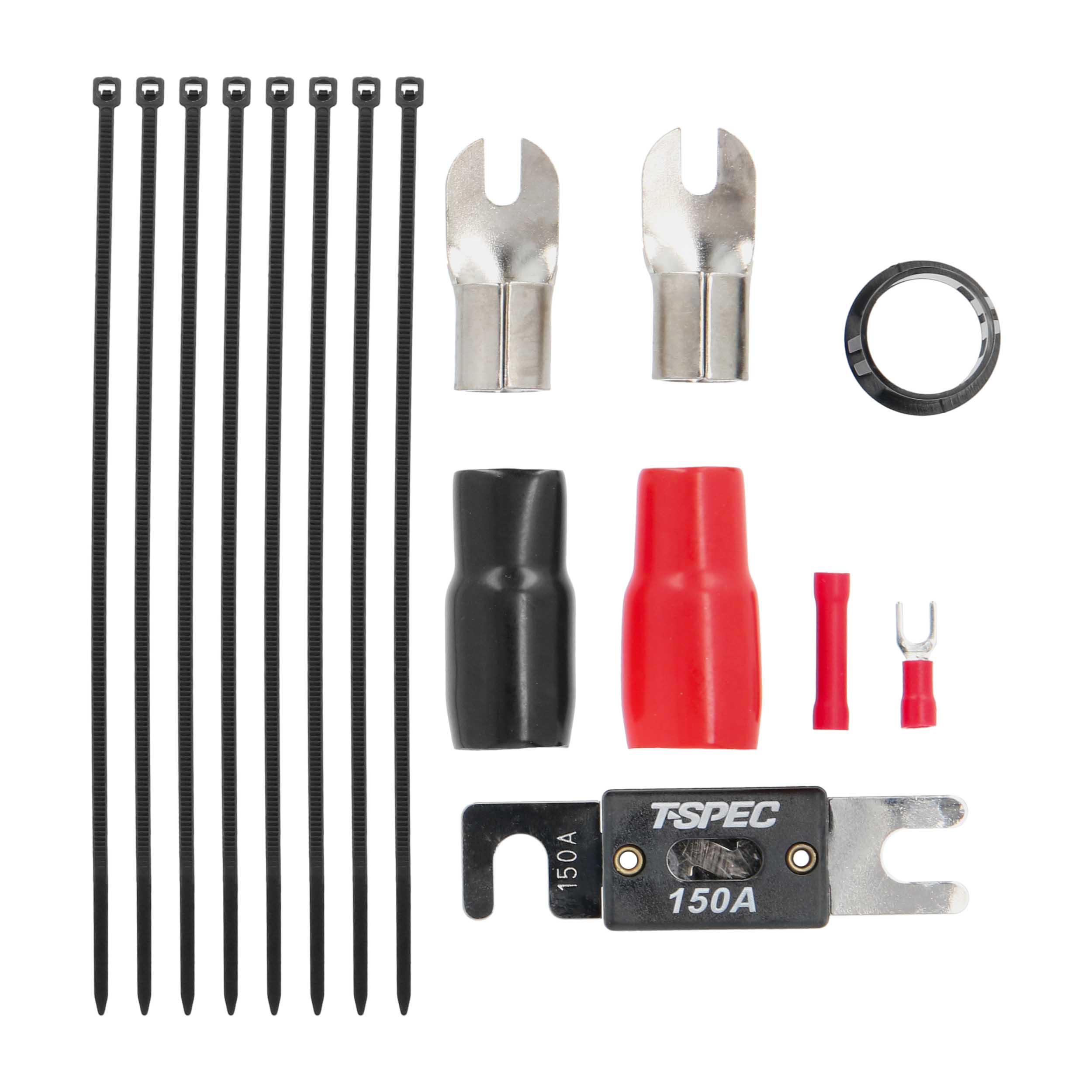 T-SPEC CCA 1/0 AWG 2400W AMP KIT WITH RCA - V6 SERIES