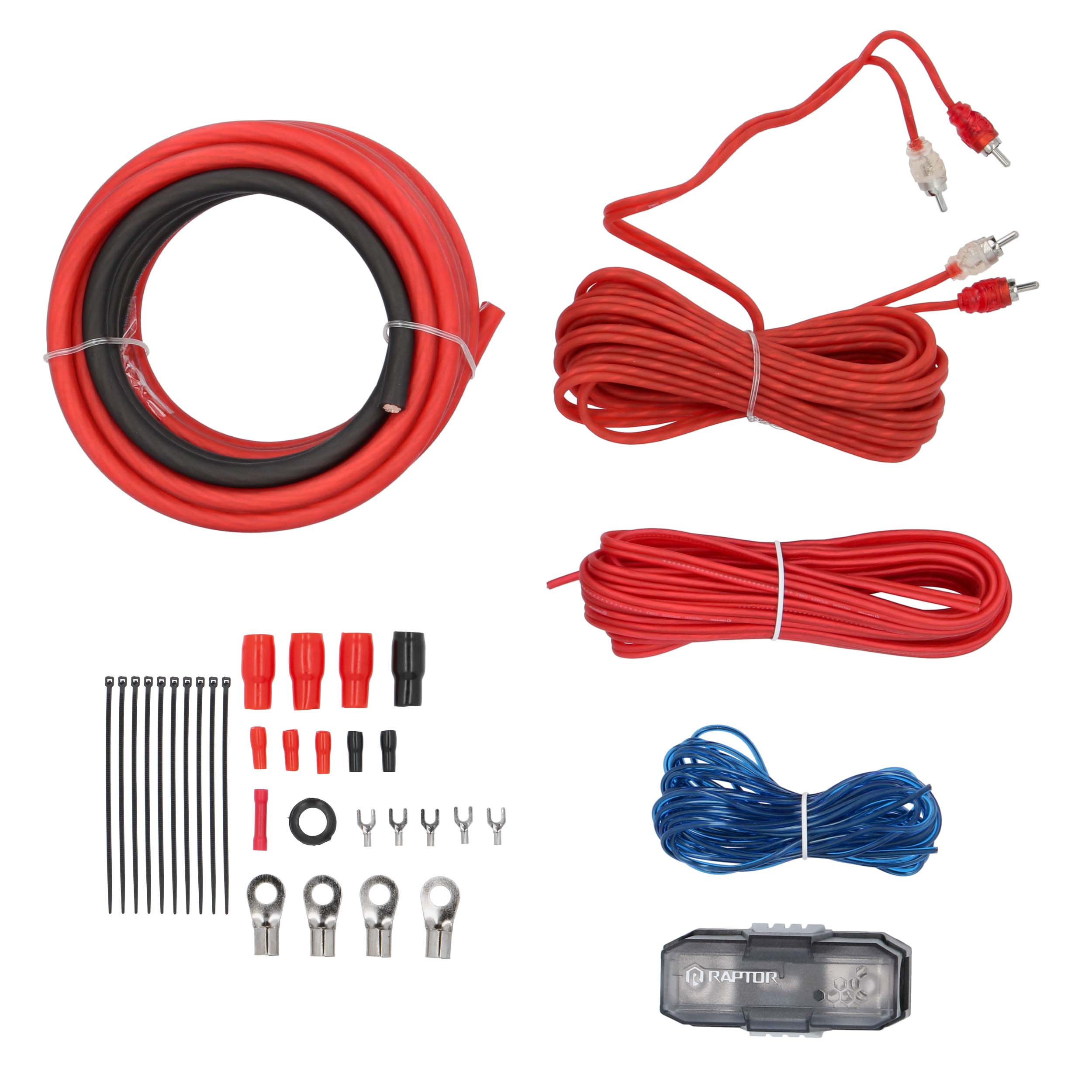 RAPTOR CCA 1000W 4 AWG Amp Kit with RCA Cable - Vice Series