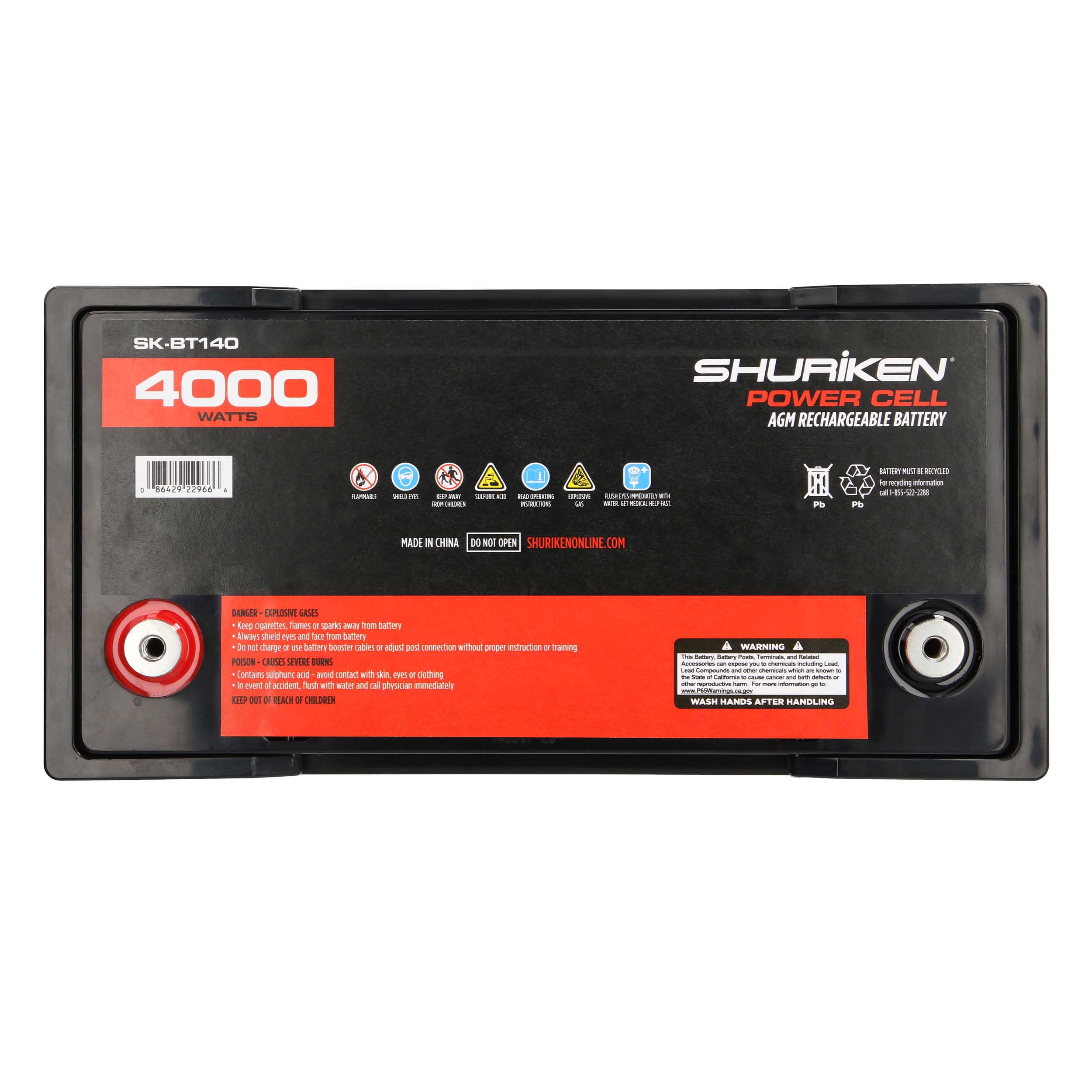 4000W 140AMP Hours Large Size AGM 12V Battery