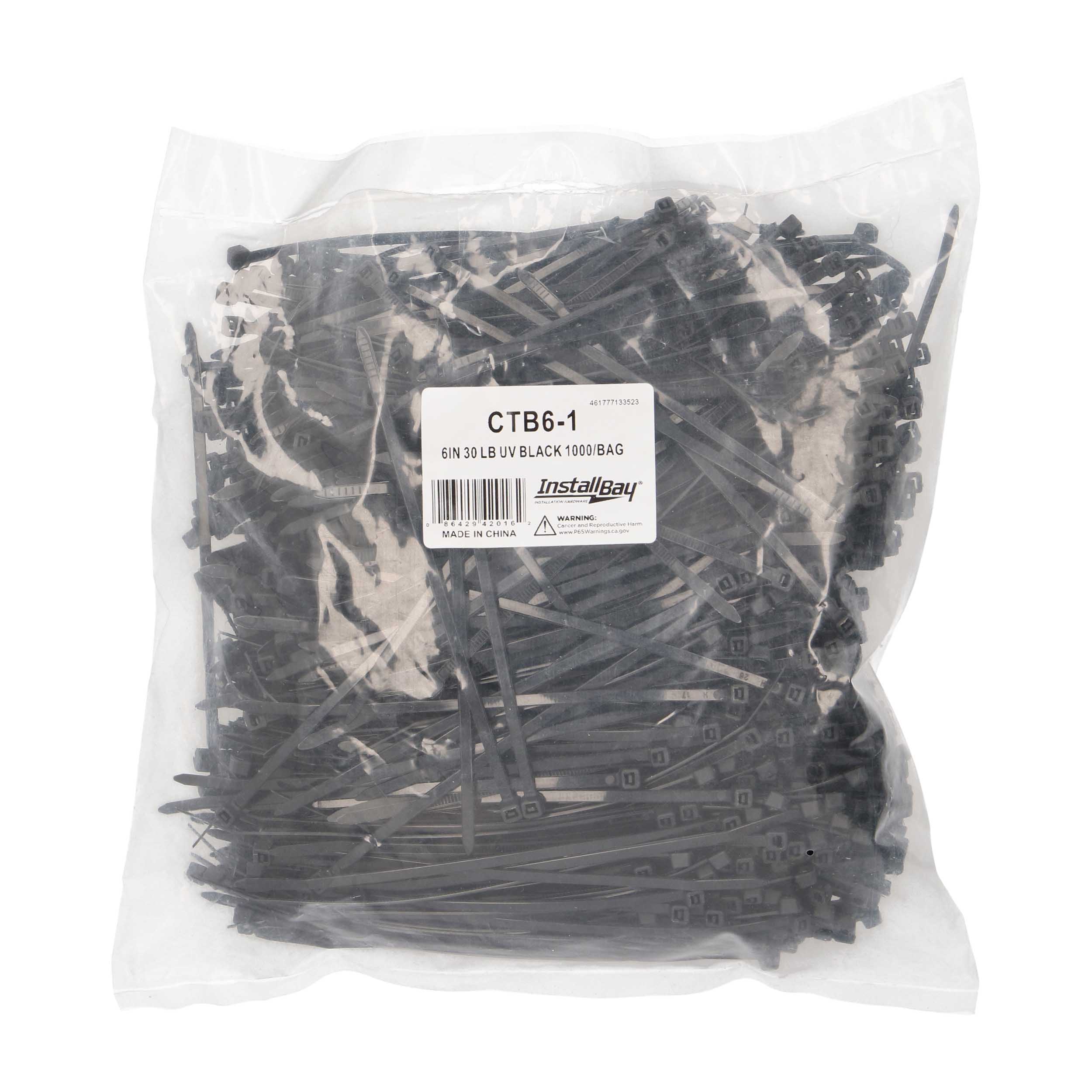 Cable Tie 6" Black - UV Resistant - Bulk Bag 1000 count