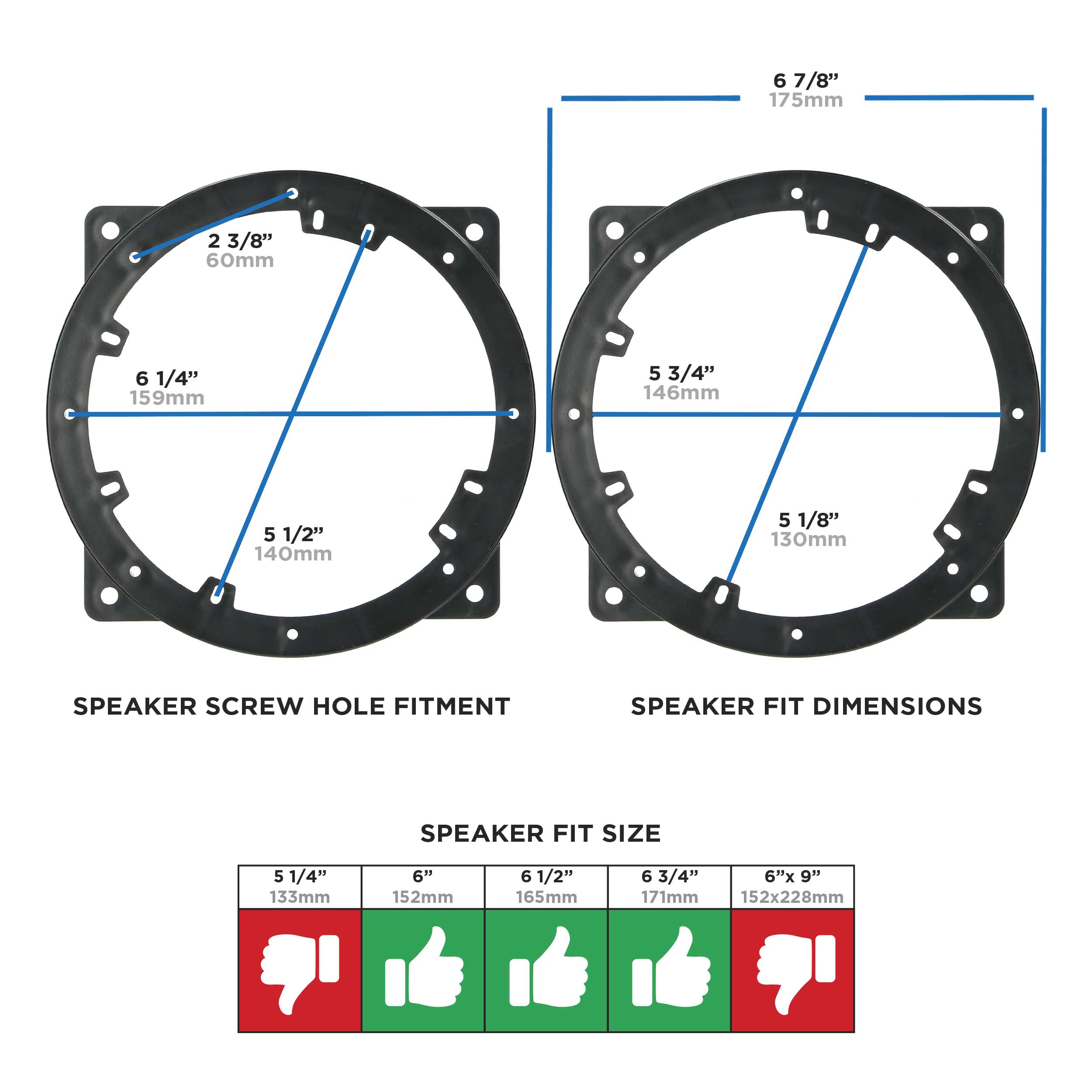 Hyundai/Kia/Genesis 10-20 Speaker Plate 6-6.75 Inch - Pair
