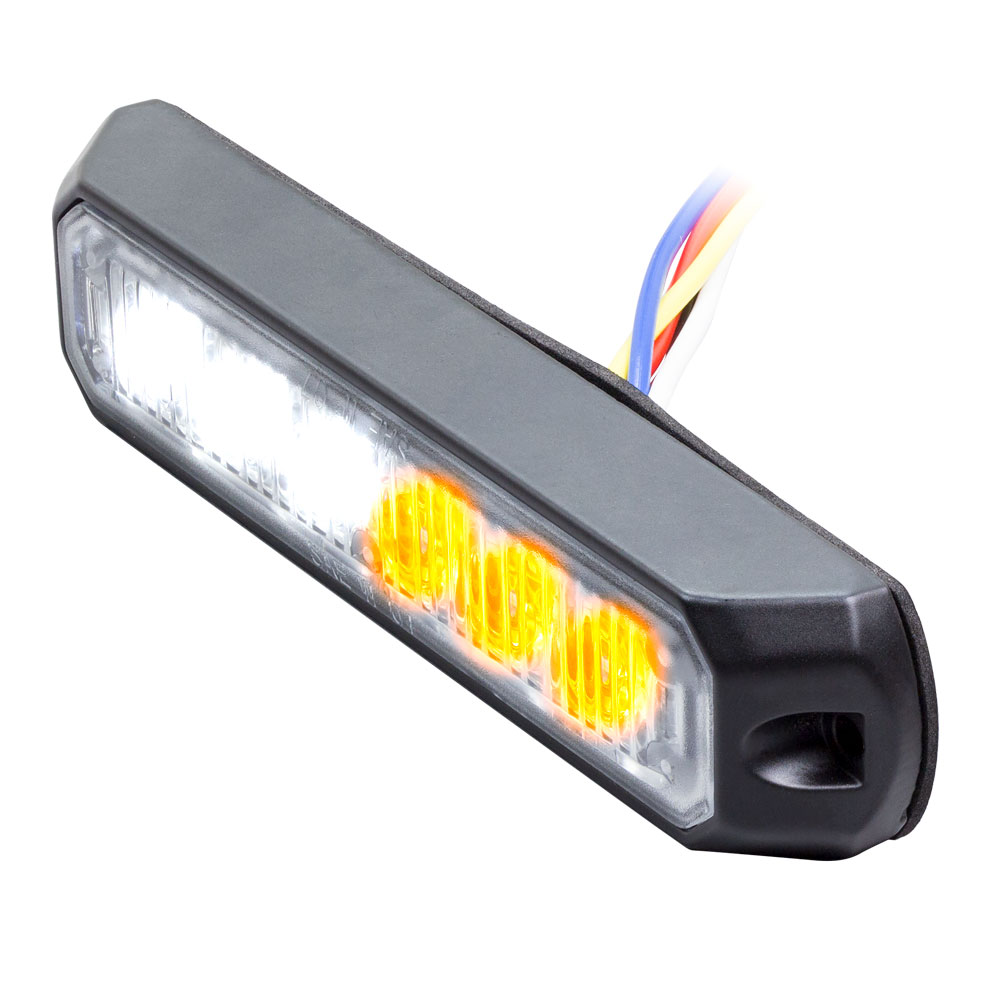 White/Amber Marker Lights - 4.9 Inch, 6 LED