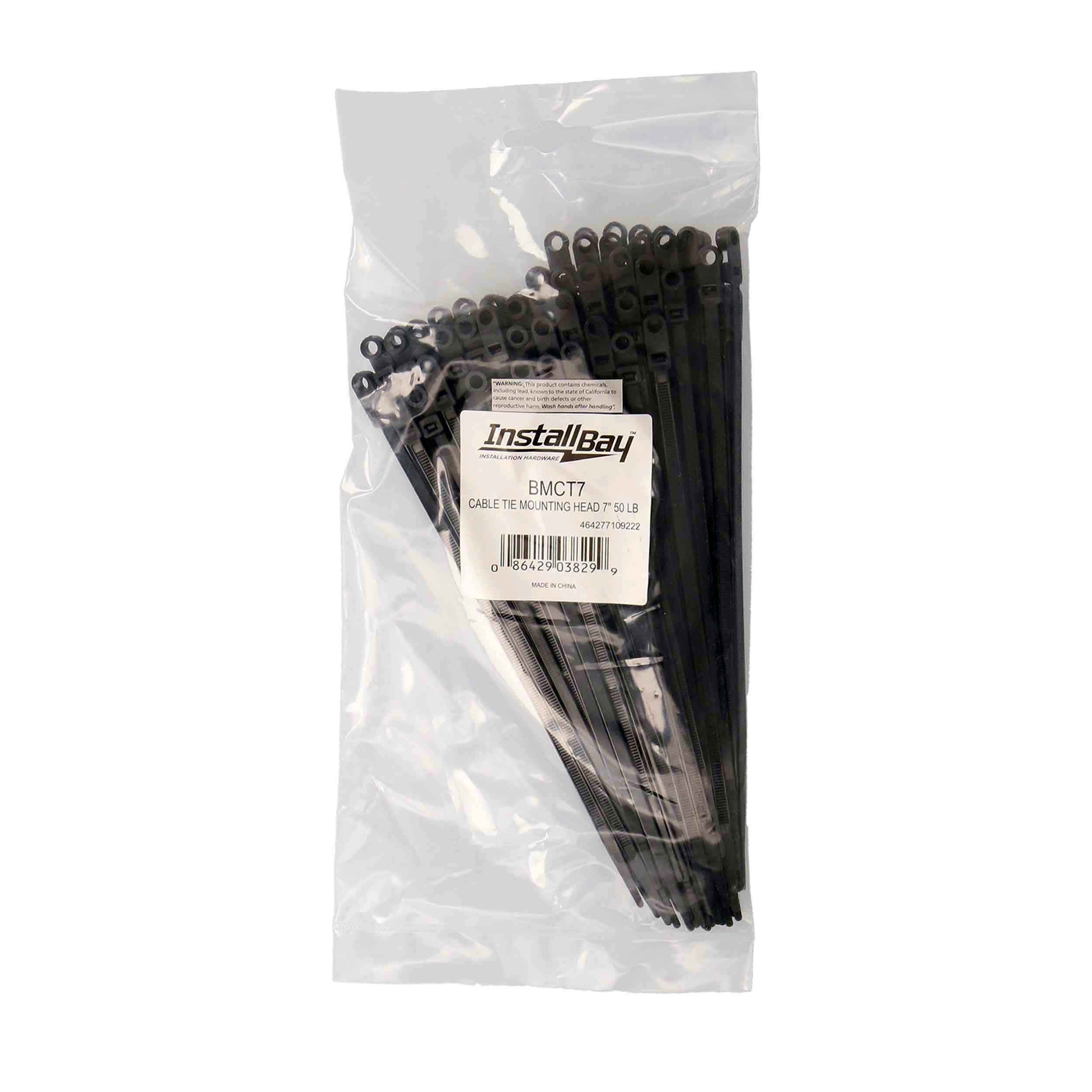 Mounting Hole Cable Tie - 7 inch 50 lb - Package of 100