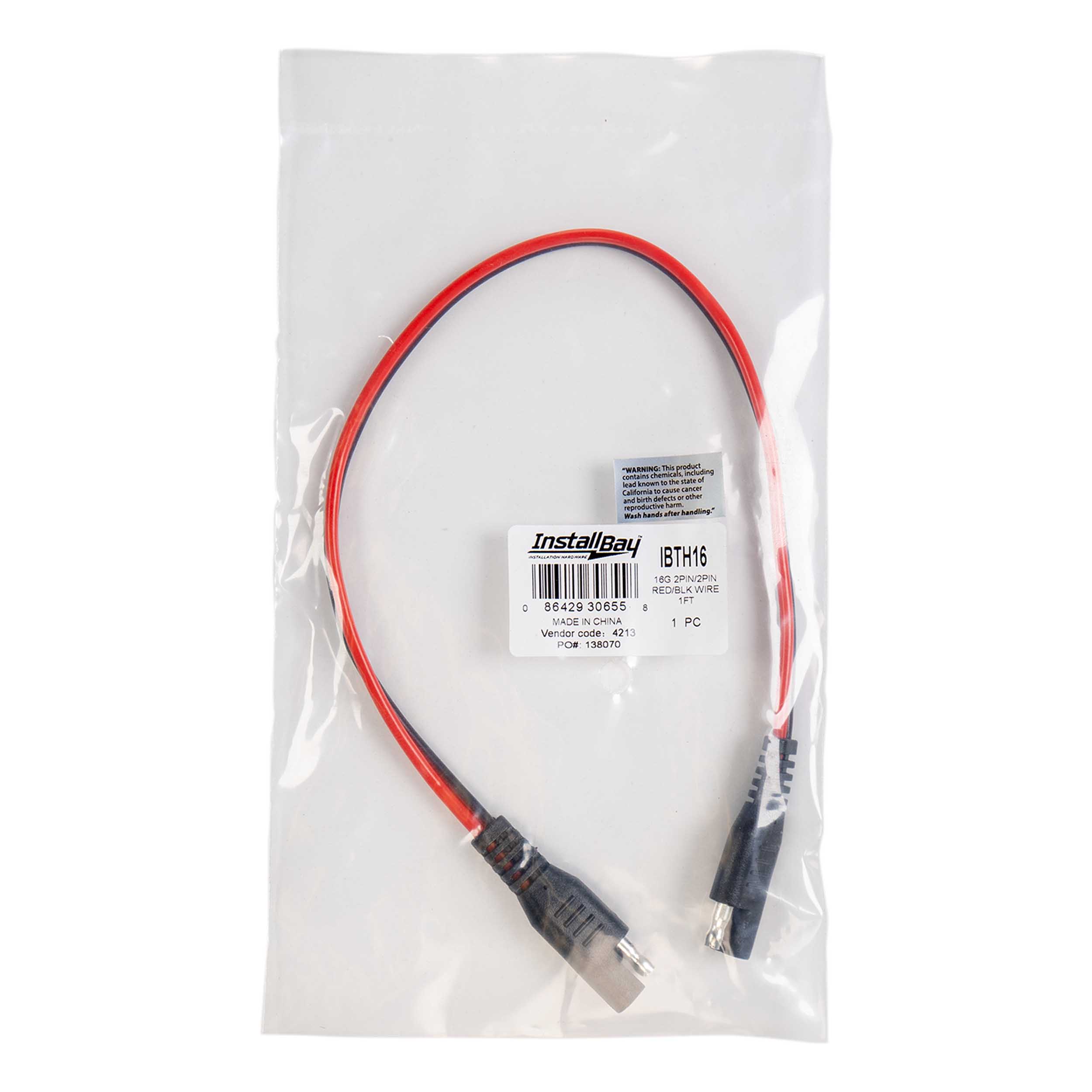Hook-up Wire All Copper - 16GA 2Pin/ 2Pin Red/Blk Wire - 1ft