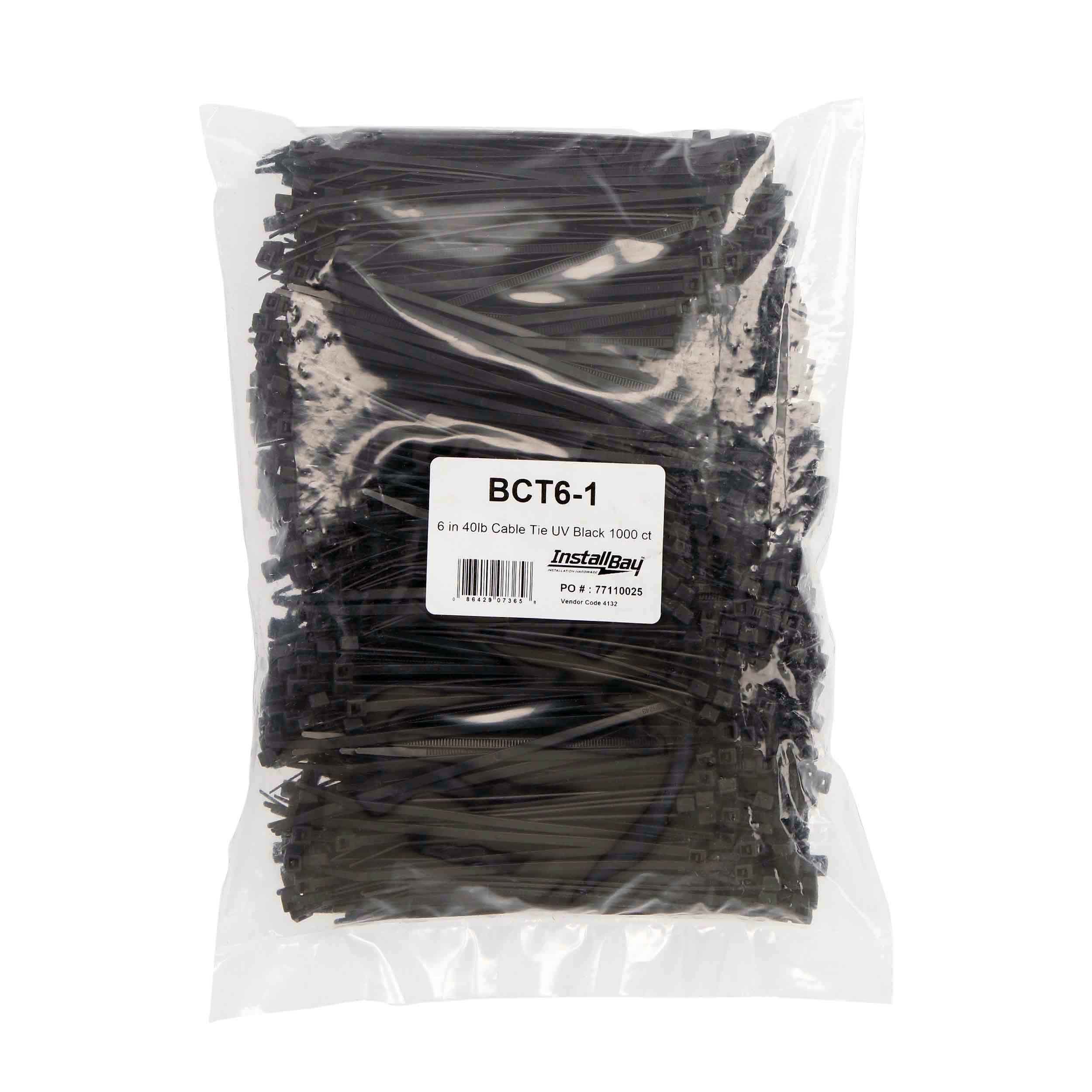 Black Cable Tie - 6 Inch, Package of 100