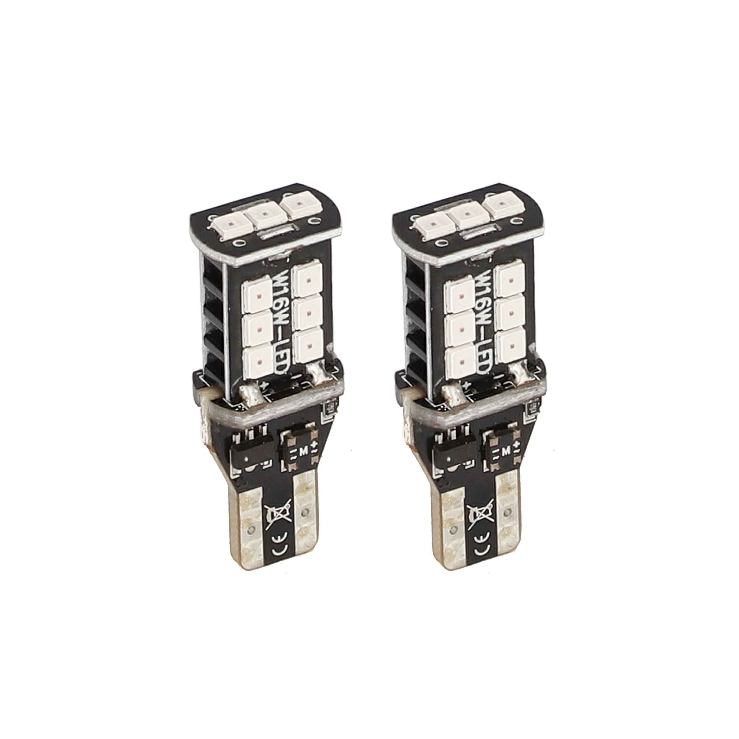 T15 Red LED Bulbs with Integrated Internal CANBUS System  -