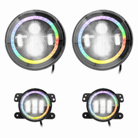 7" Chasing Halo LED Headlight & 4" Fog Light Kit with Controller