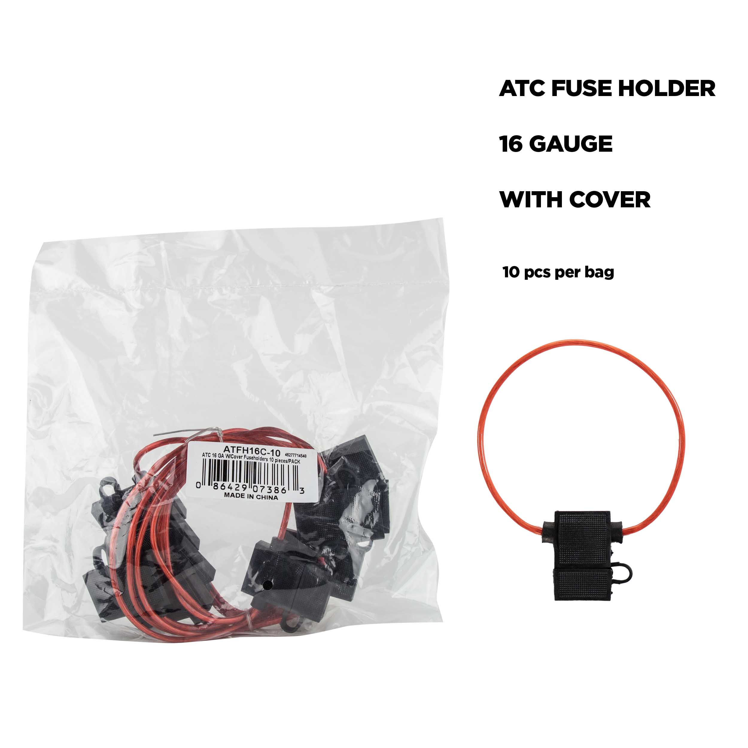 ATC Fuse Holder with Cover 16 Gauge - Package of 10