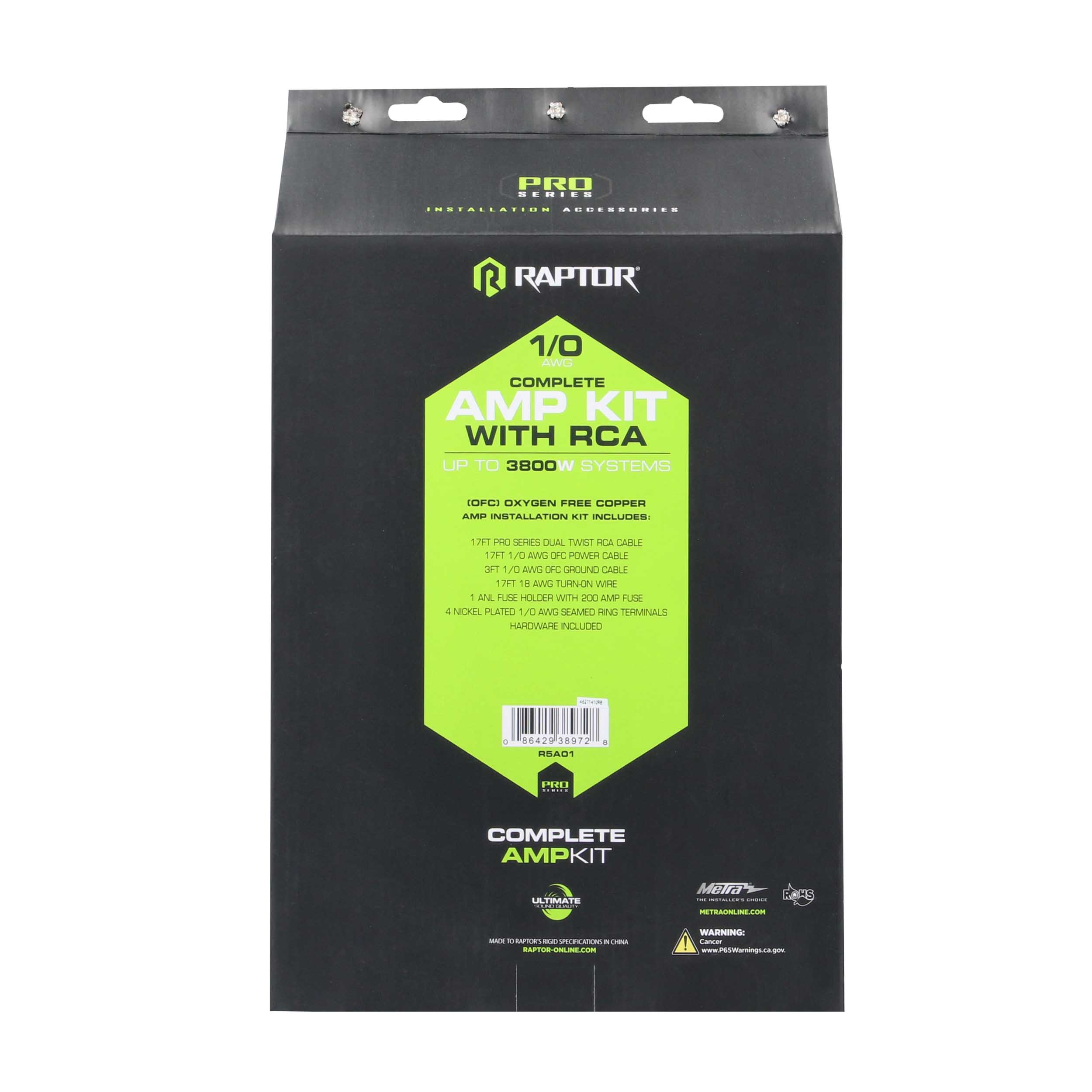 600W 8 AWG Amp Kit with RCA Cable - Pro Series