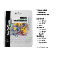 Assorted Ring Terminals 5/16 & 3/5 IN Vinyl - Retail Pack