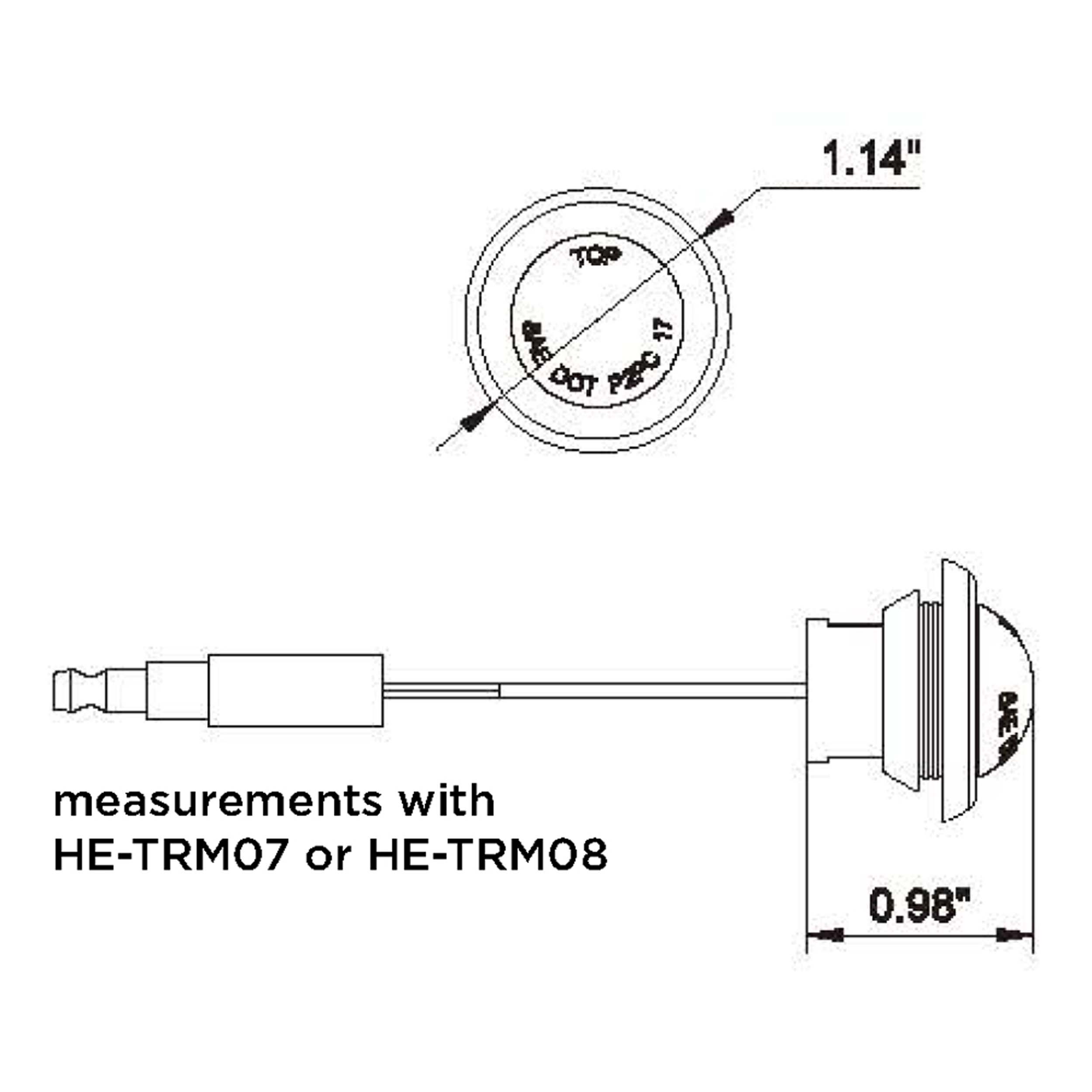 Round White Marker/Clearance Light - .75 Inch, 3 LED