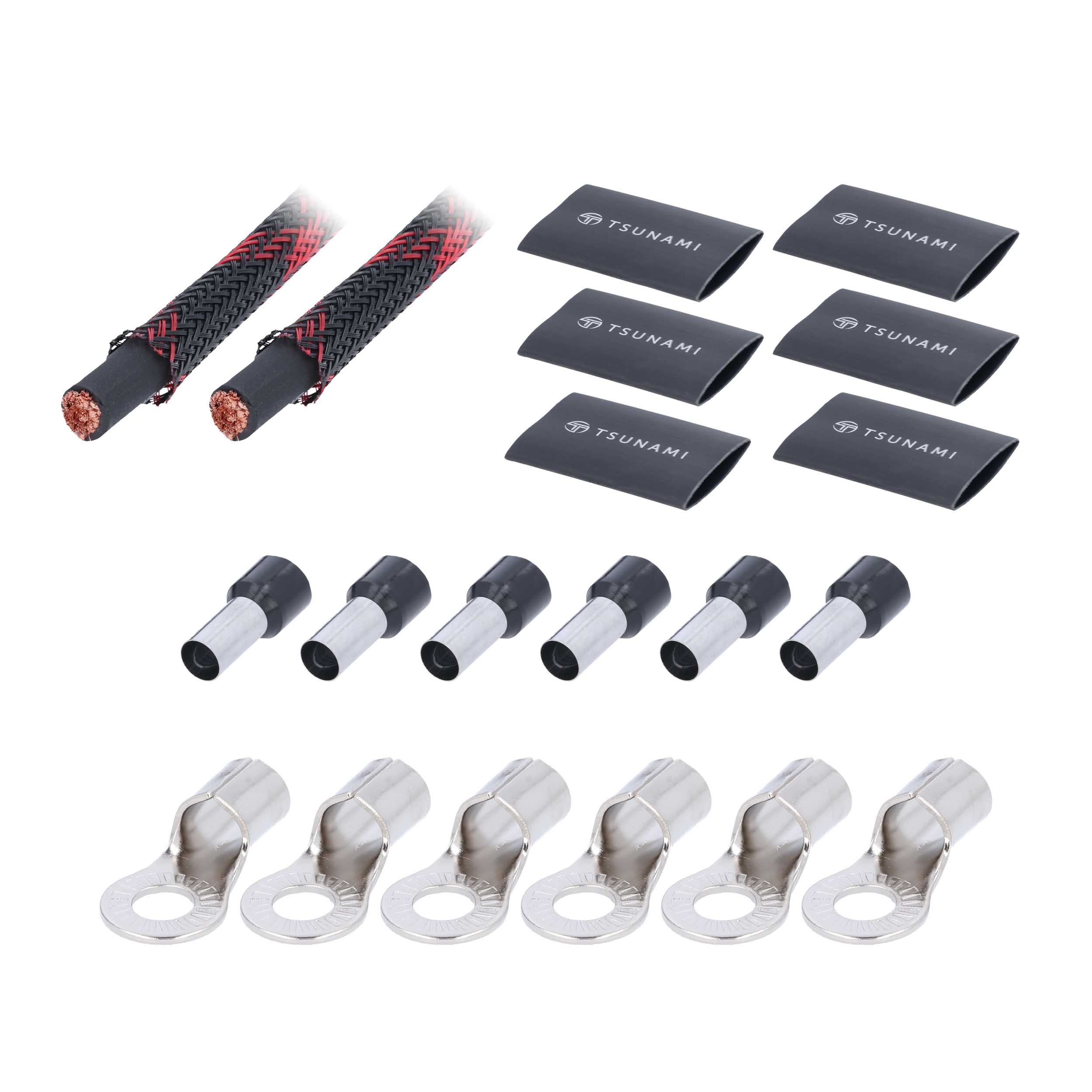 50Ft Spool Black 0ga w/Acc Kit