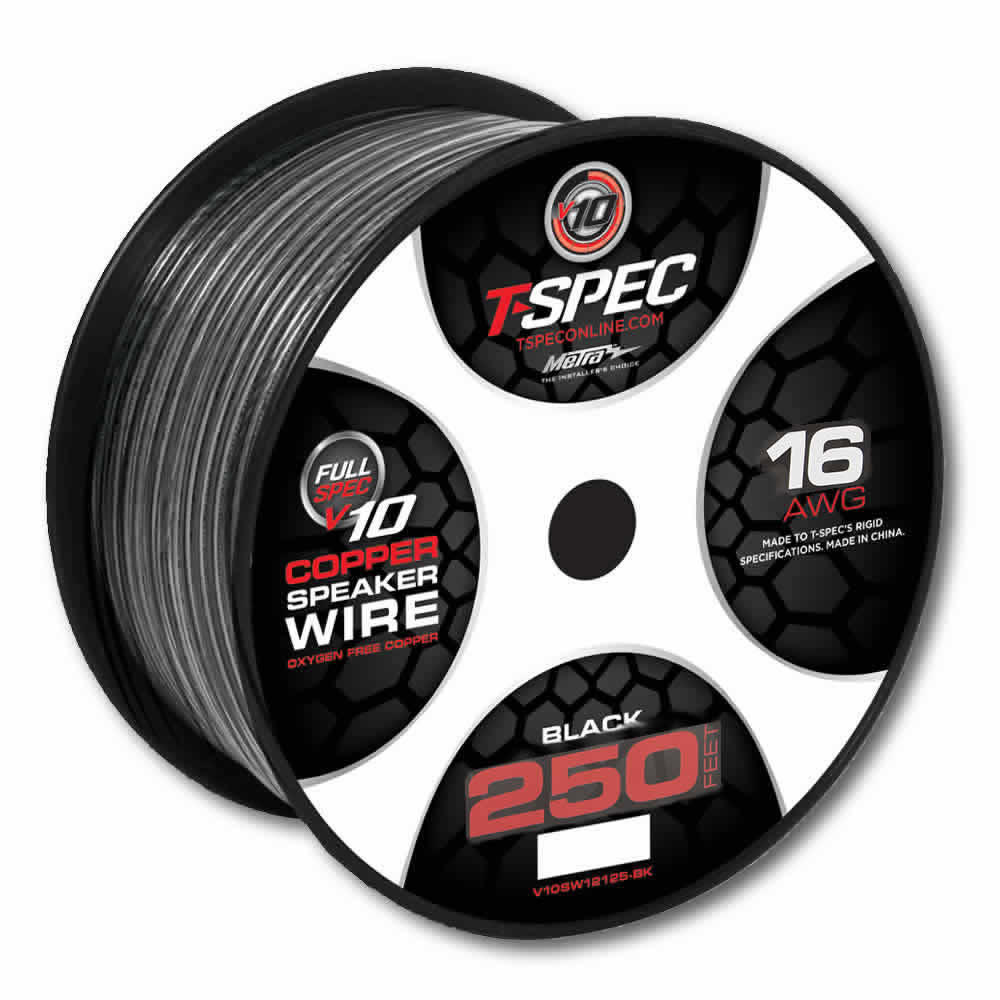 16 AWG 250 FT BLACK OFC SPEAKER WIRE - v10 SERIES