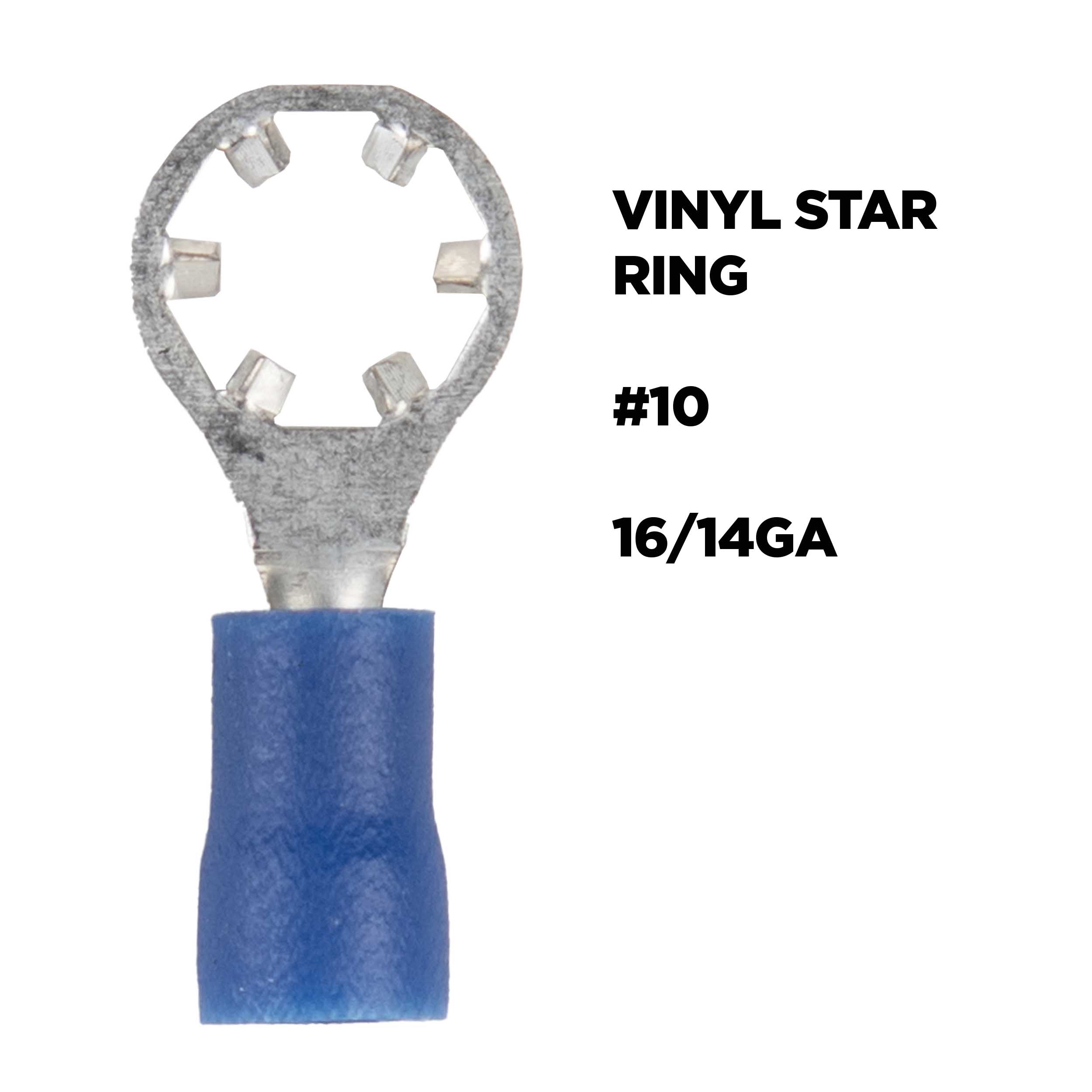 BLUE #10 STAR RING TERMINAL 16-14  Pack of 100
