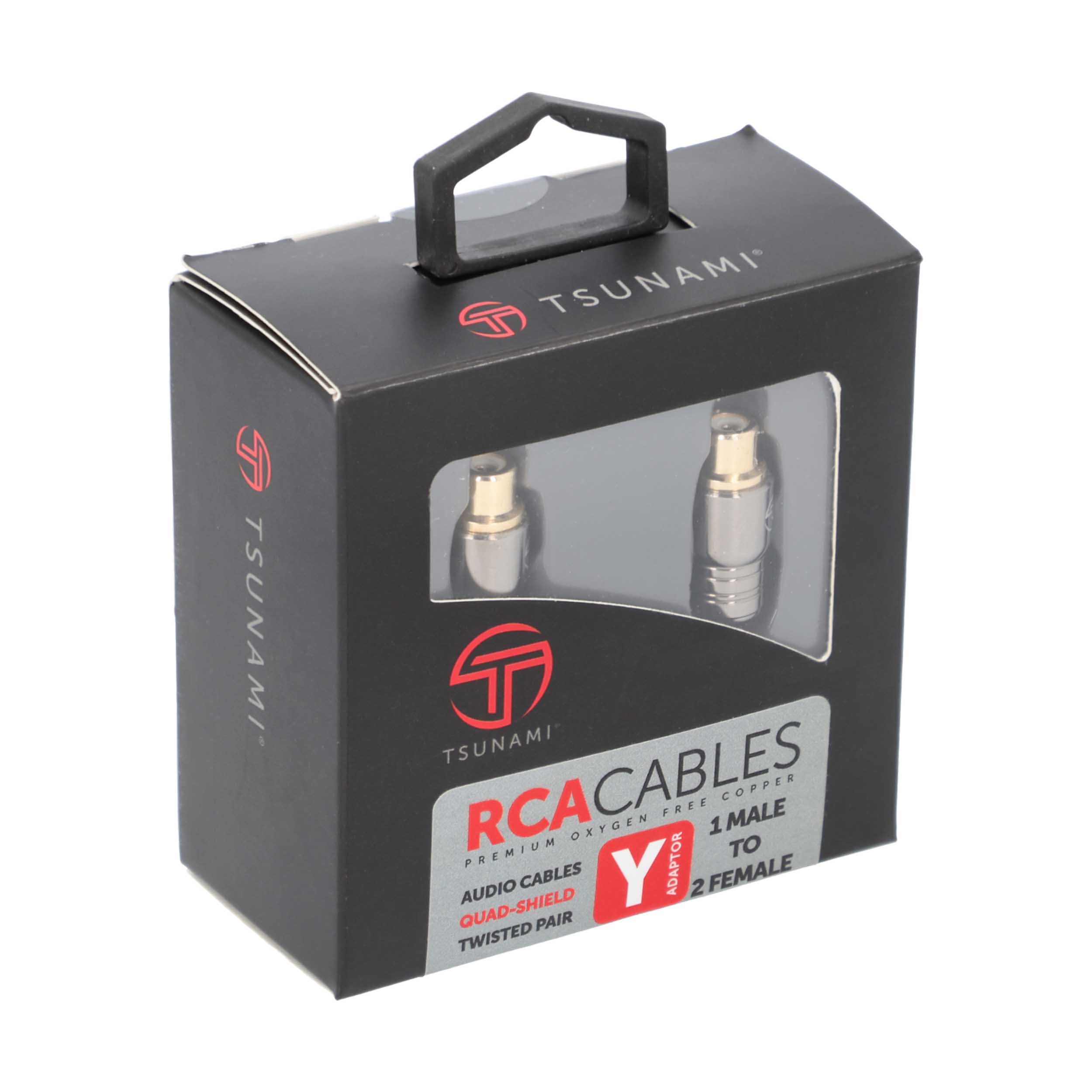 2 Female To 1 Male Y Adapter RCA Cable