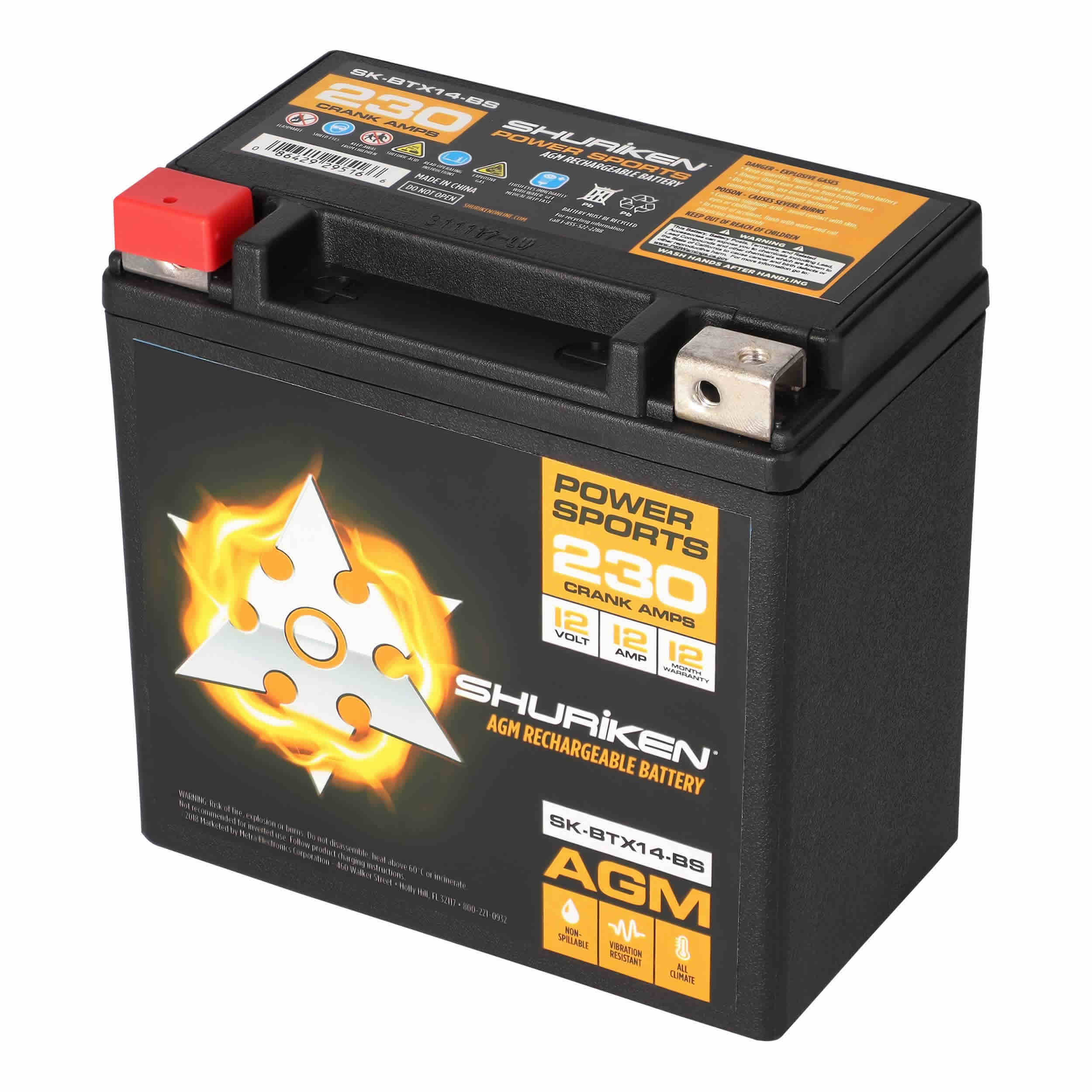 230 Crank AMPS 12AMP Hours AGM Battery