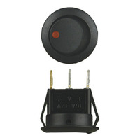 Round Rocker Switch With Red Led No Leads 20amp - Pack of 5
