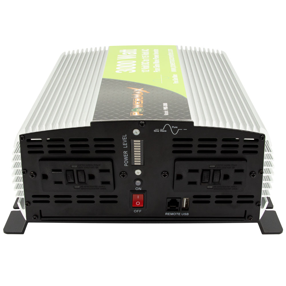3000W Pure Sine Wave 12VDC to 120V AC Inverter