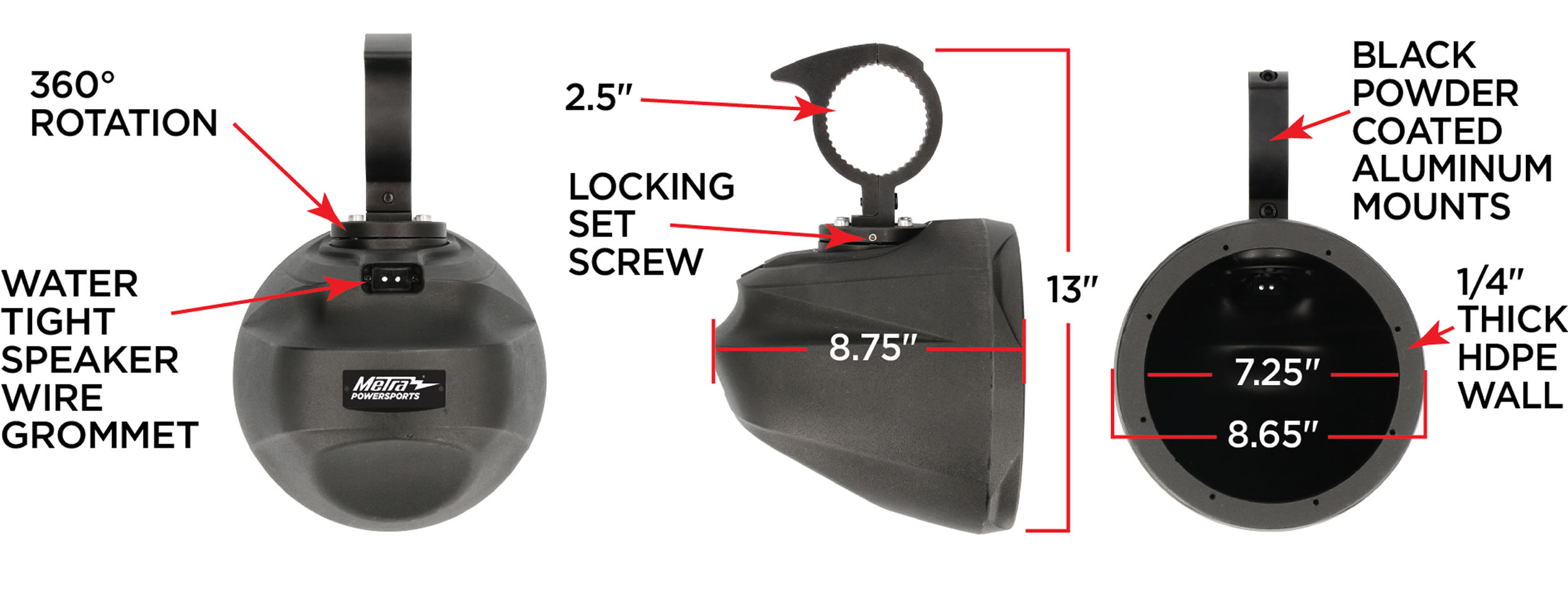 Unloaded Pair 8" Can Speaker Pods