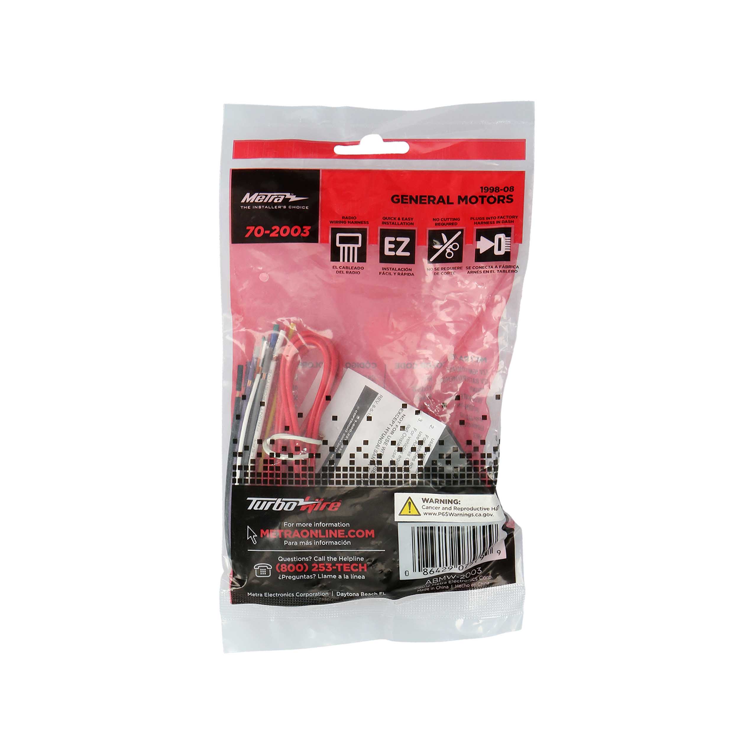 Radio Replacement Harness - Fits GM / Hyundai / Kia / Suzuki / Toyota 1998-2008 (24-pin)