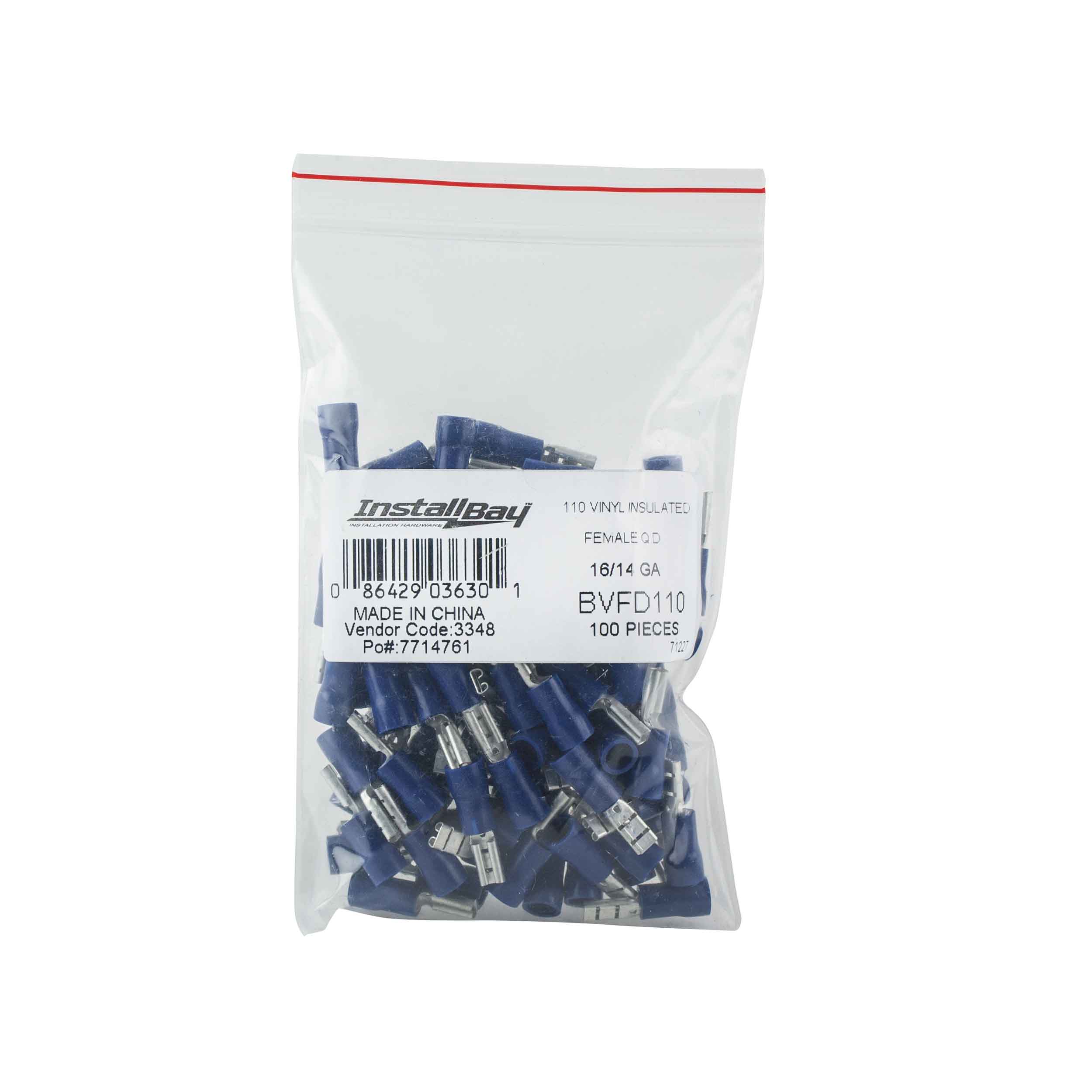 Blue Vinyl Female Quick Disconnect 16-14 Gauge .110