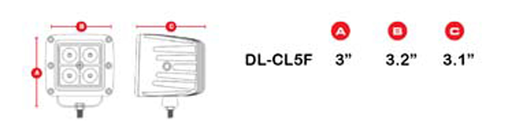 Daytona Lights 3" Cube Lights - 4 LED Flood (2Pk)