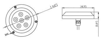72W RGBW Underwater Transom Light, Brass