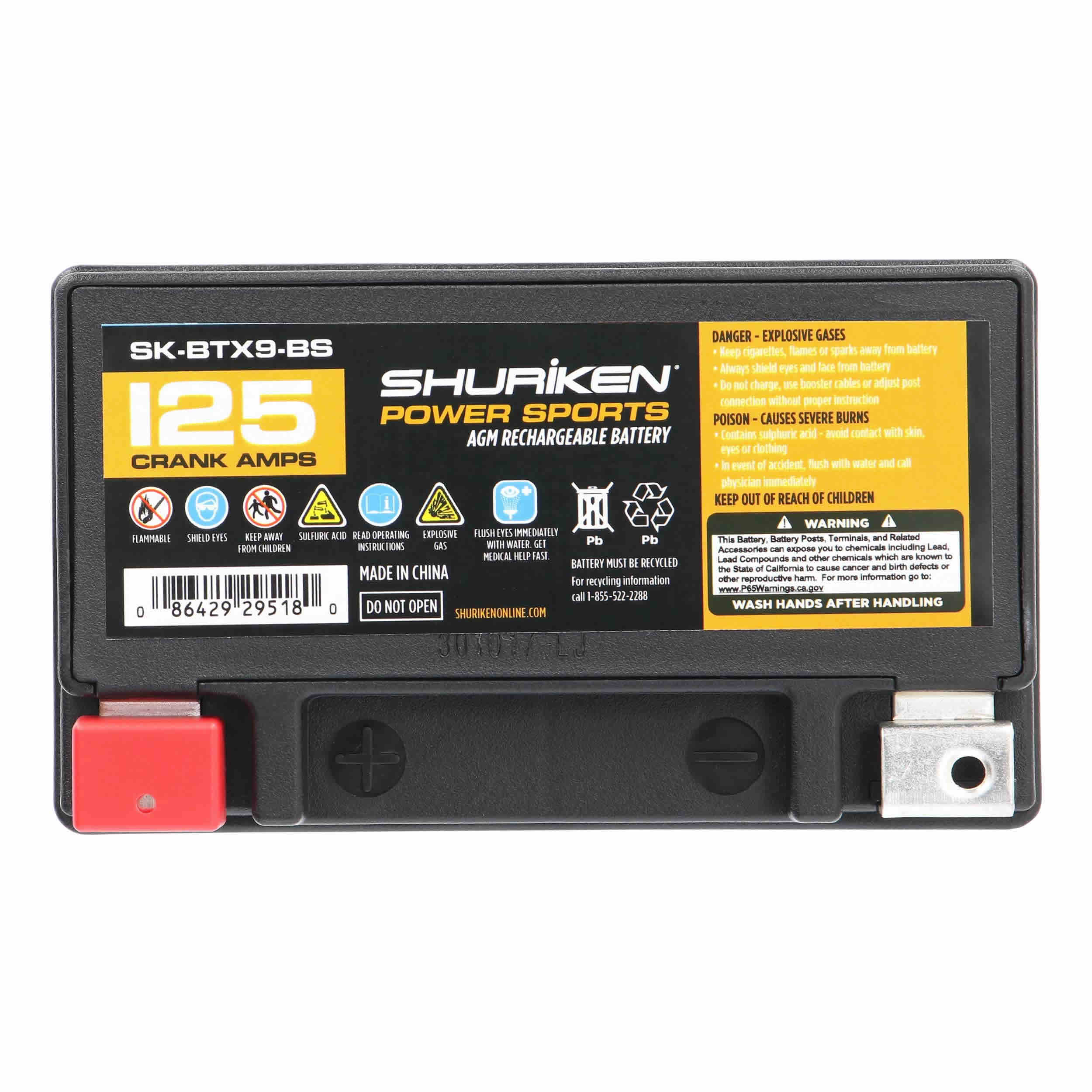 125 Crank AMPS / 8AMP Hours AGM Battery