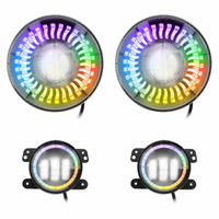 7" Chasing Projector LED Headlight & 4" Fog Light Kit with Controller