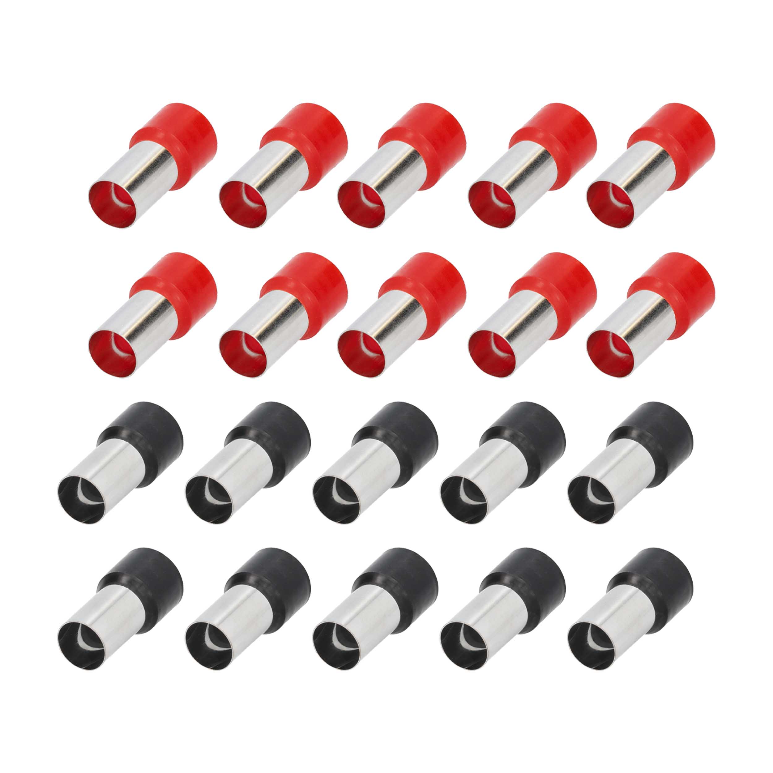 20-Piece Red and Black 0/1GA Ferrules - Refill Pack