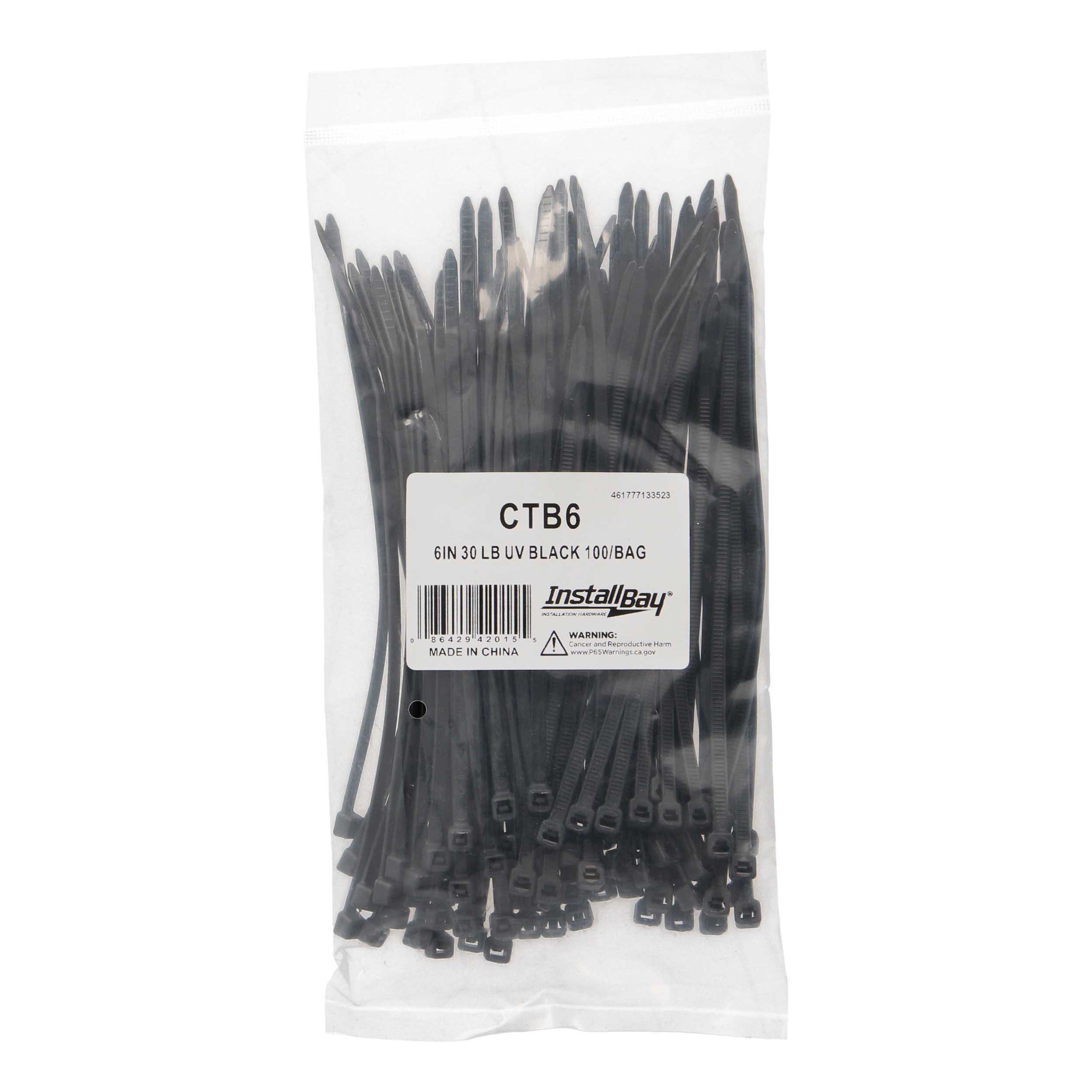 Cable Tie 6" Black - UV Resistant - 100 count