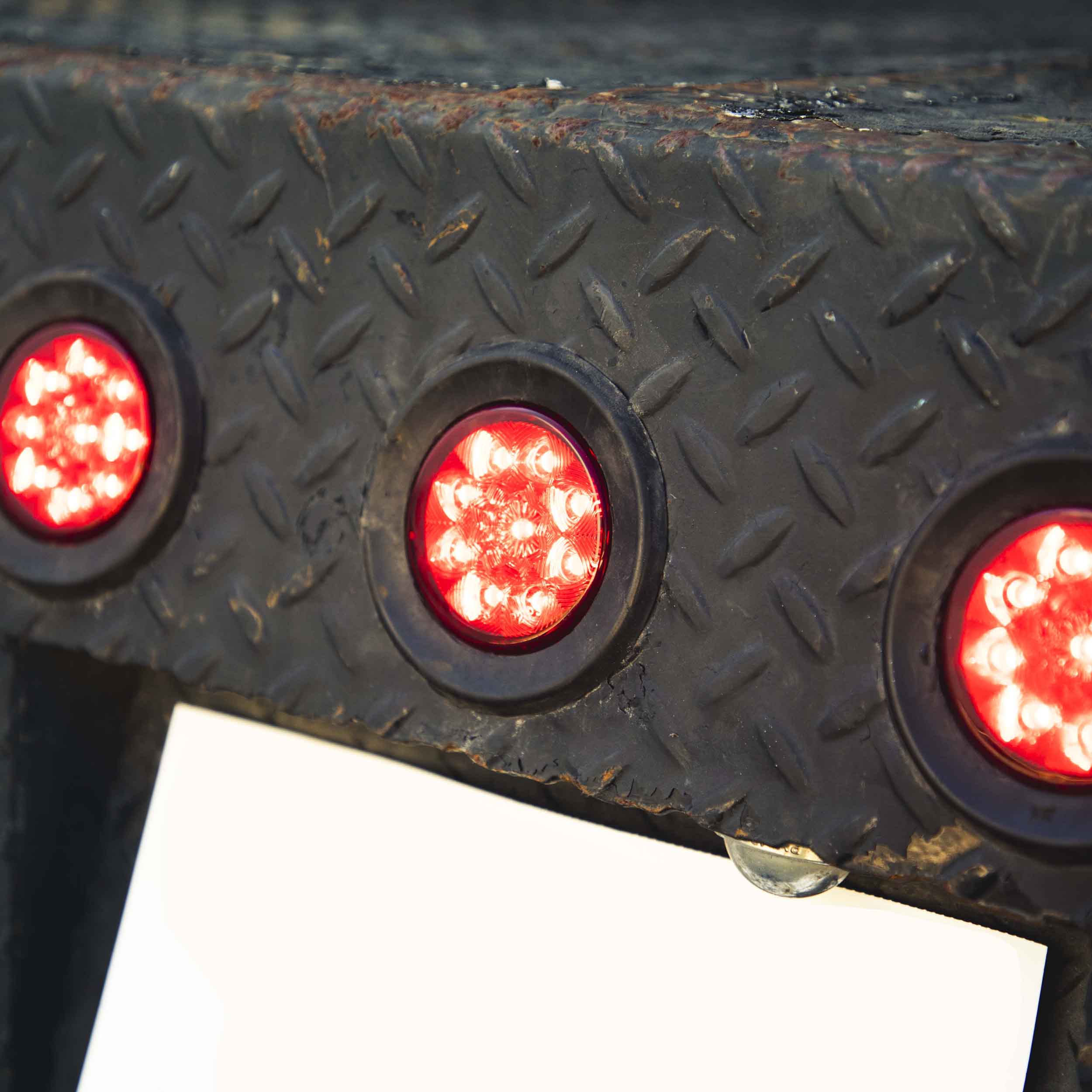 Round Red Marker/Clearance Light with Grommet - 2.5 Inch, 9