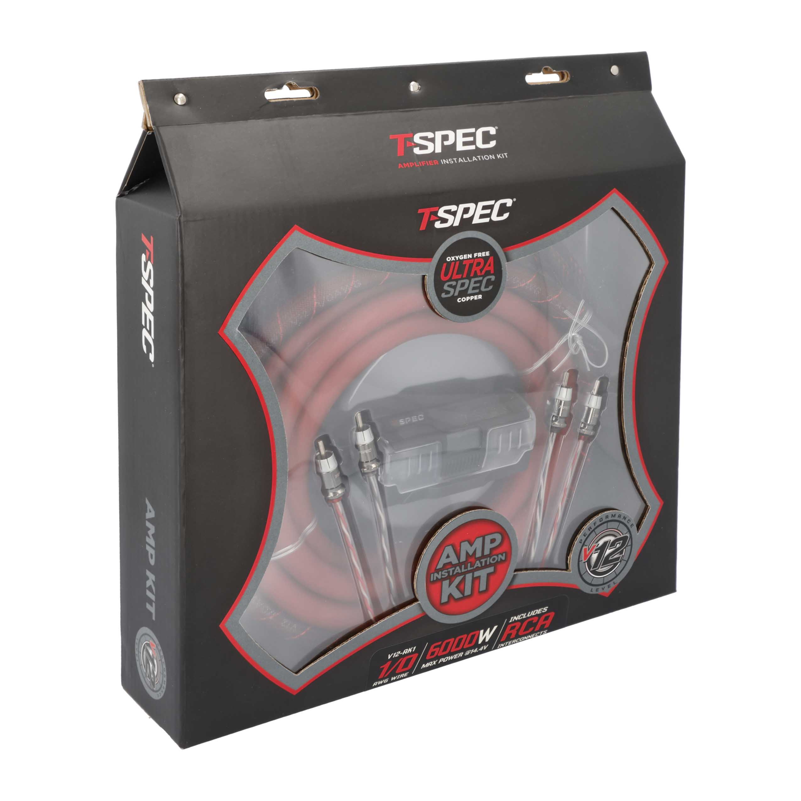 V12 1/0 AWG Amp Kit - 6000 W with RCA Cable