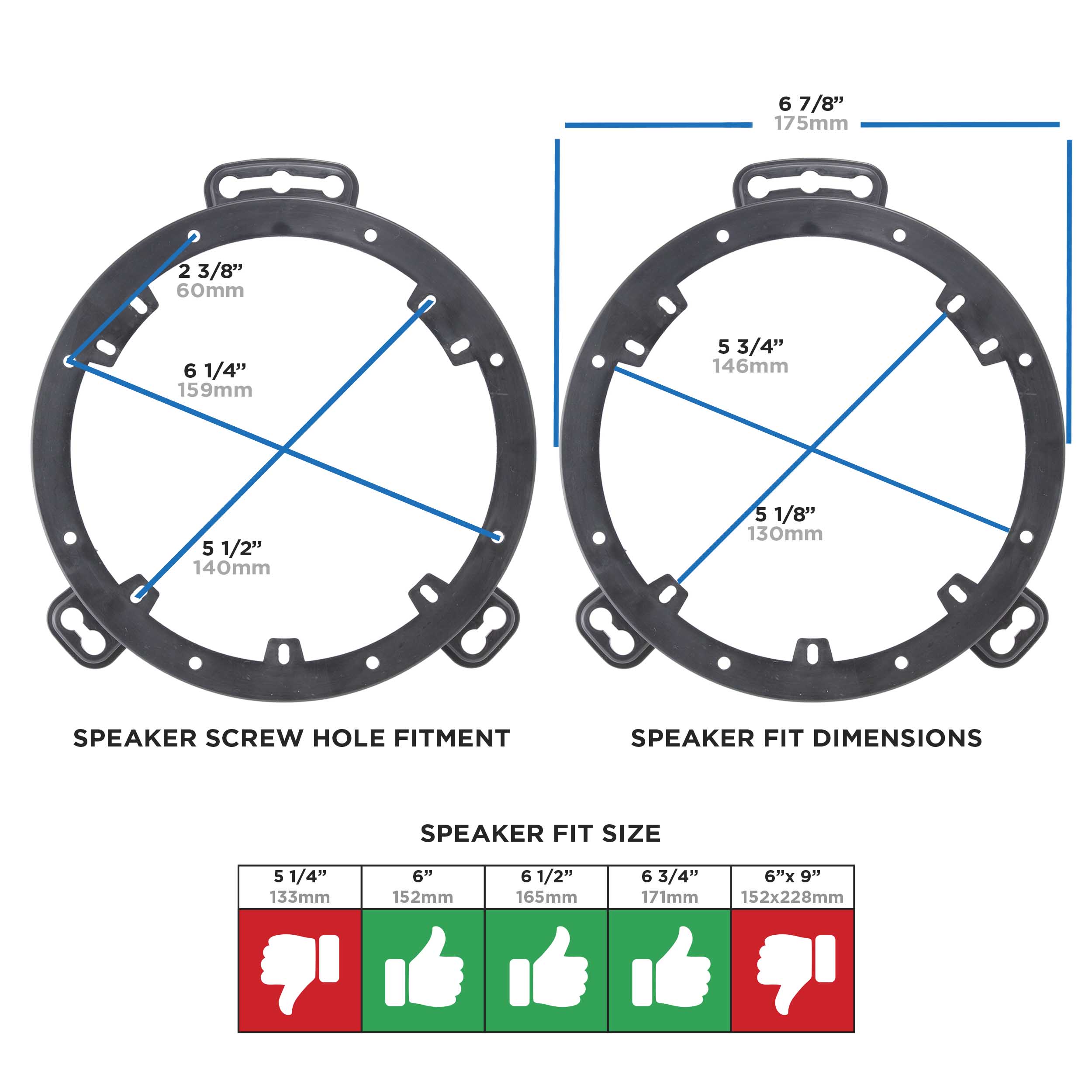 Mercedes C-Class 2000-2011 - 6" to 6.75"