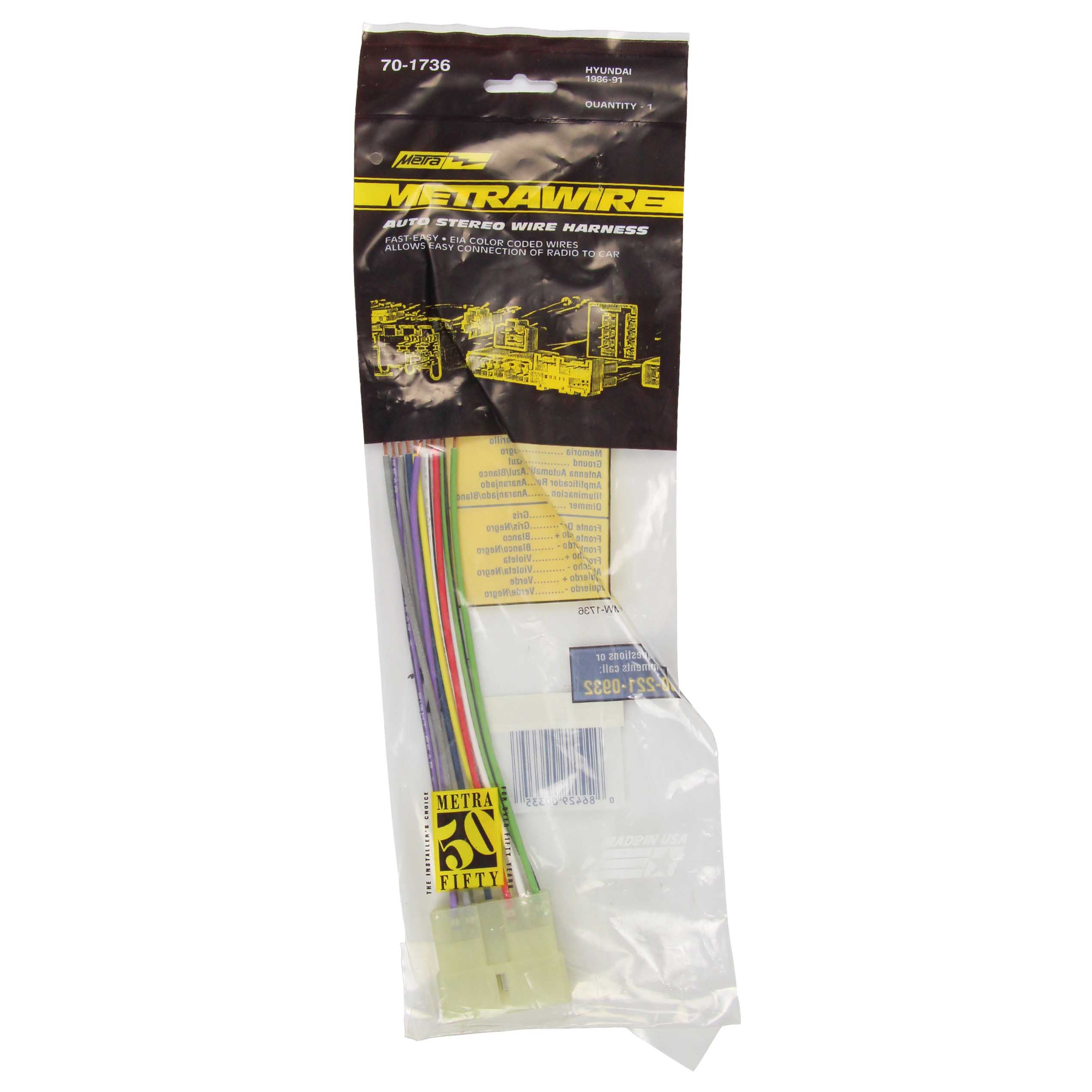 Radio Replacement Harness - Fits Hyundai / Mitsubishi 1986-1994