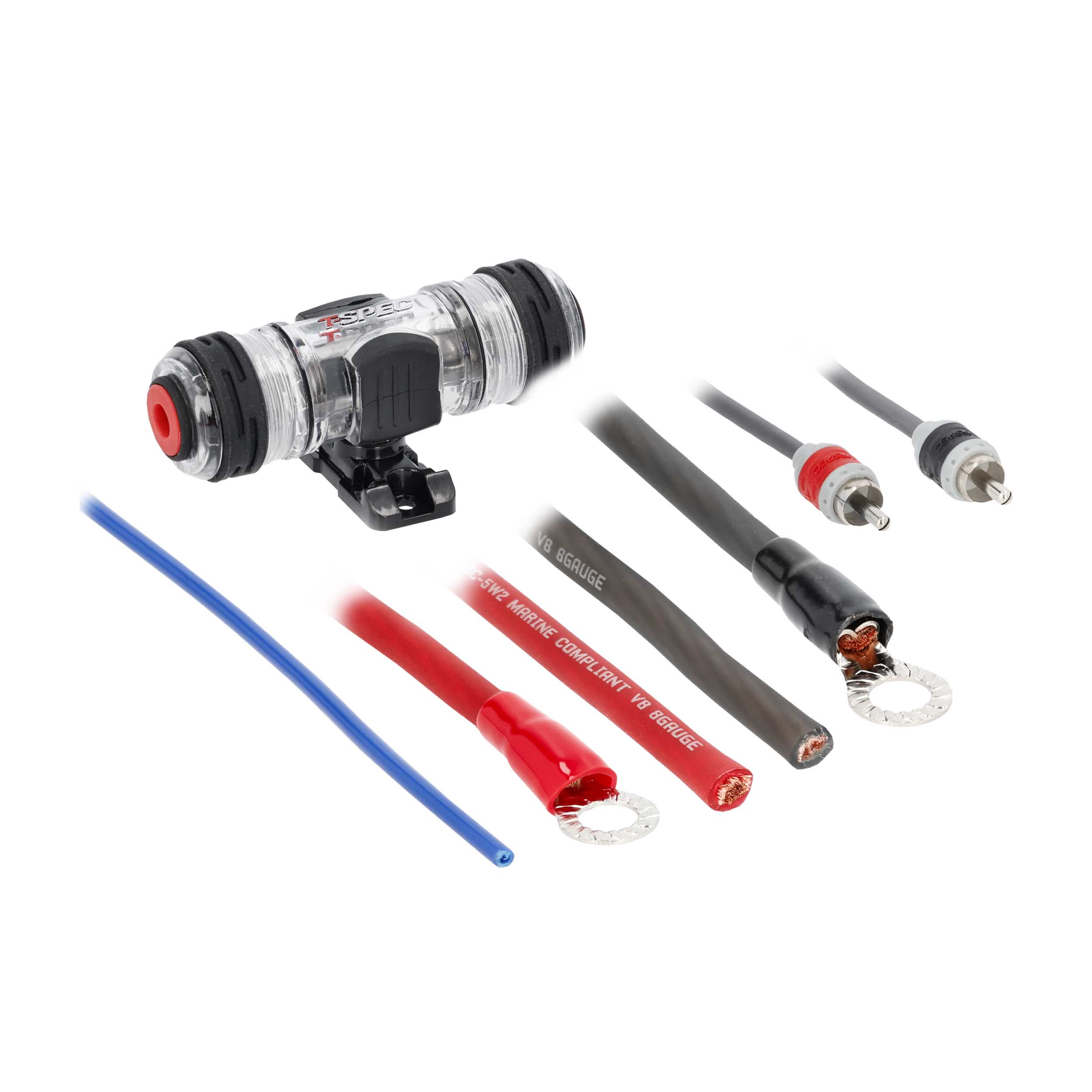 v8 8 AWG Amp Kit - 600 W with RCA Cable