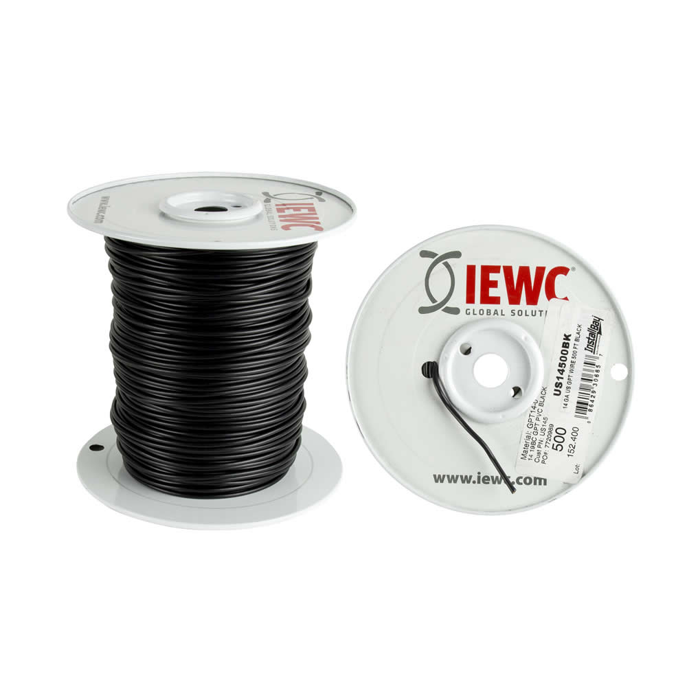 14 GA US GPT ALL COPPER PRIMARY WIRE BLACK - Coil of 500 FT