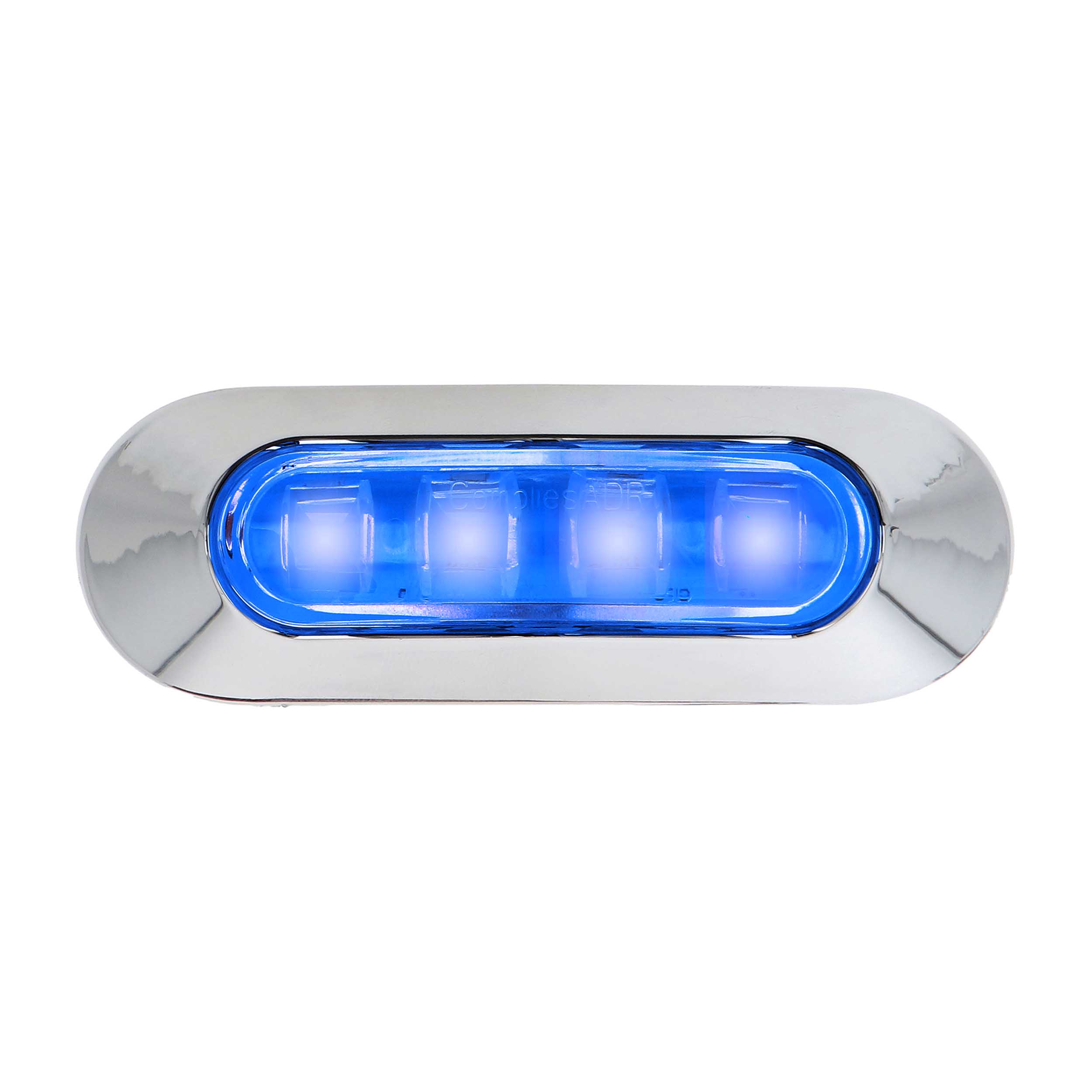 Blue 4-LED Accent Light - Chrome Plastic Bezel